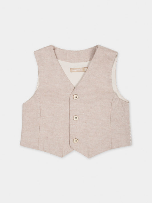 Panciotto beige per neonato,Mayoral,1387 046