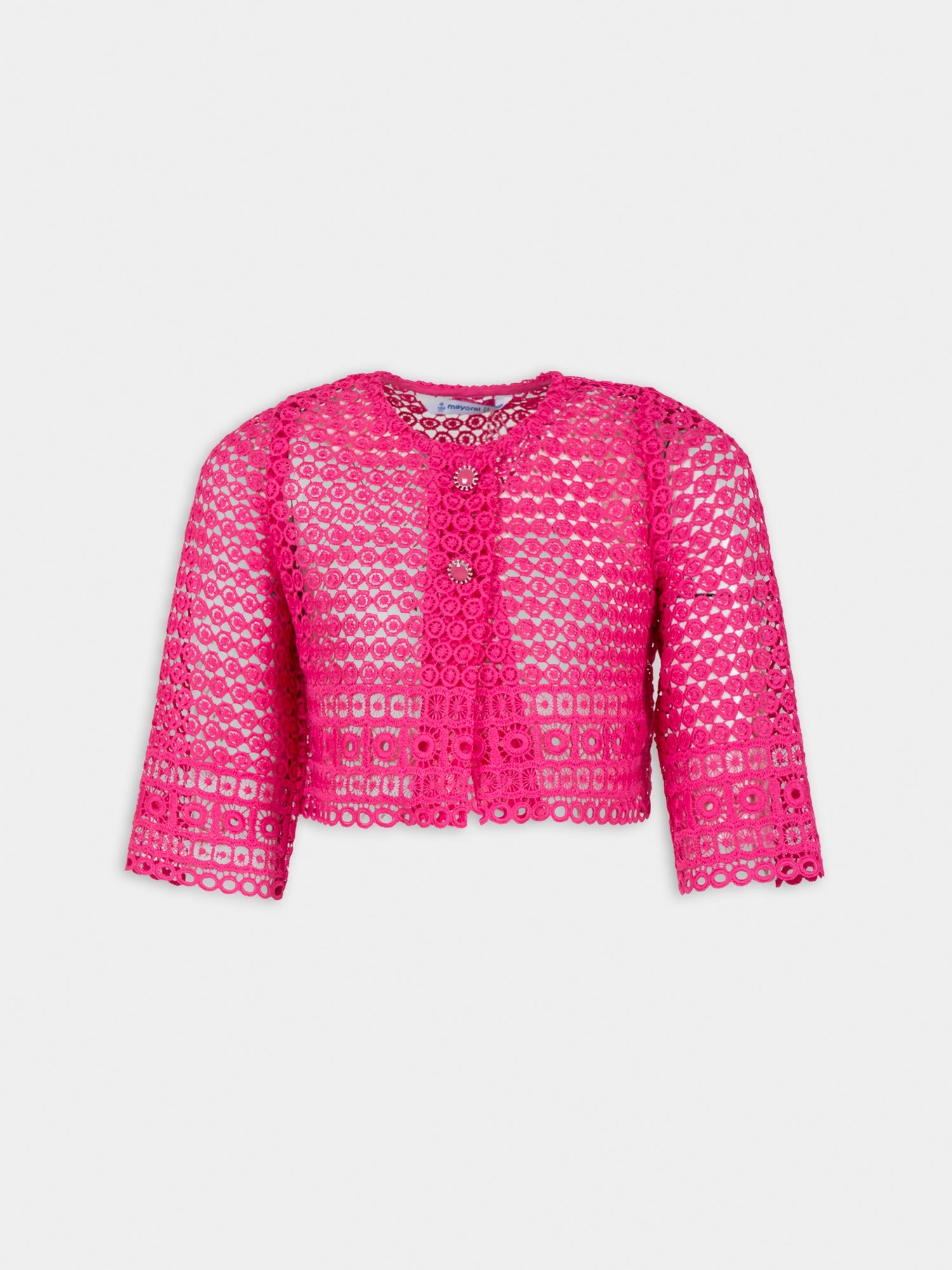 Cardigan fucsia per bambina,Mayoral,3471 083