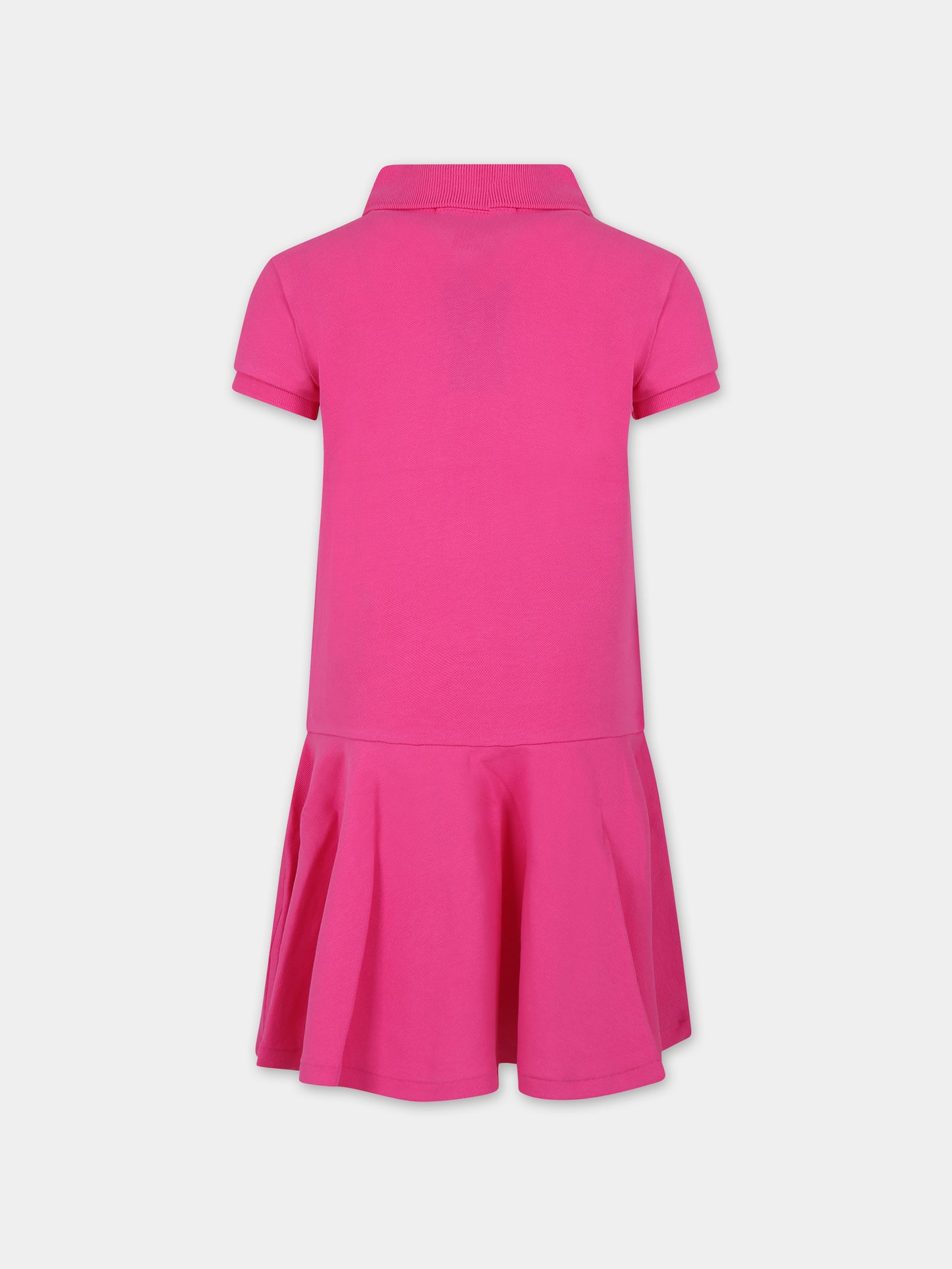 Vestito fucsia per bambina con cavallino,Ralph Lauren Kids,698754080