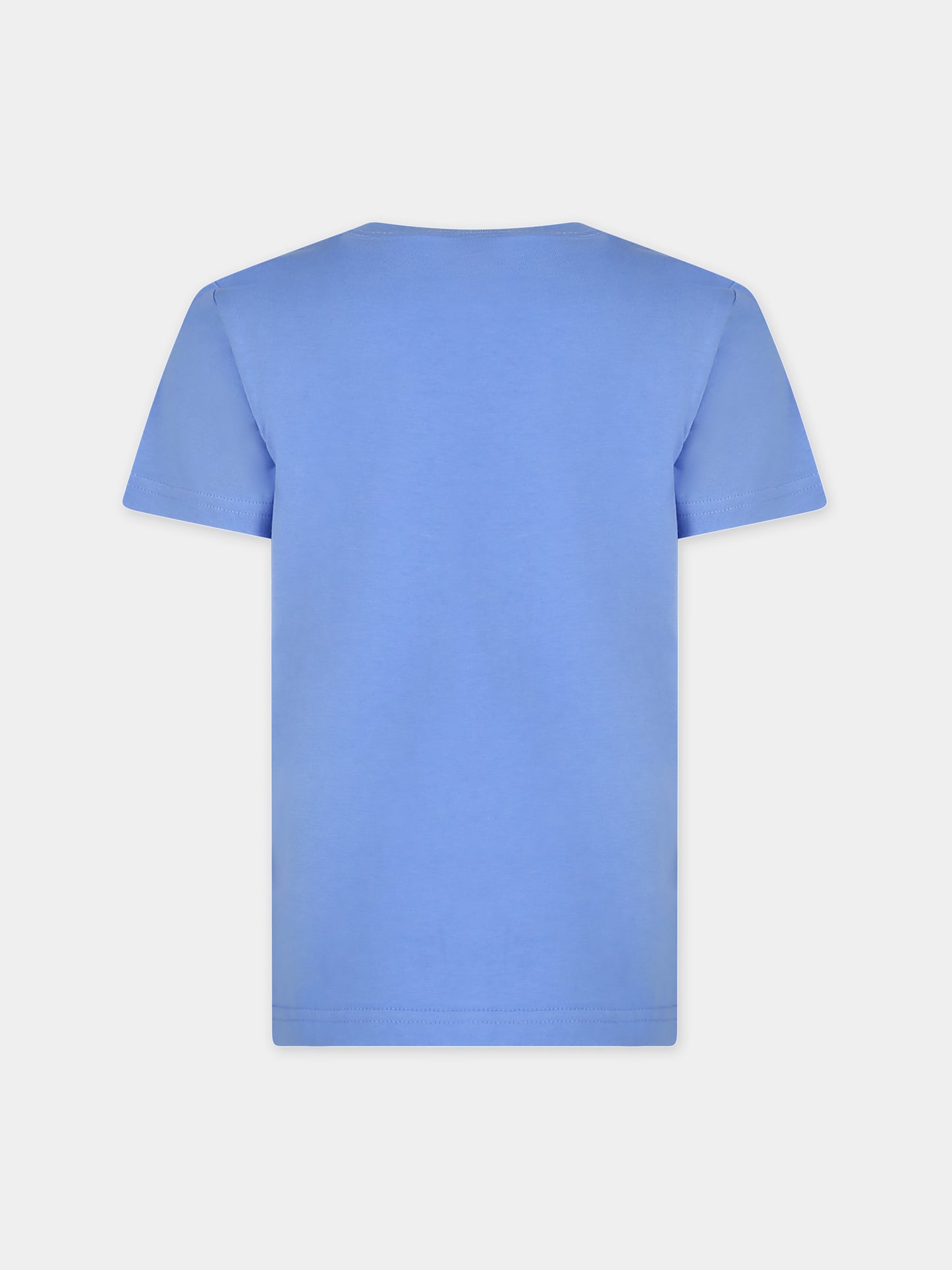 T-shirt azzurra per bambino con stampa cane,Ralph Lauren Kids,936100001