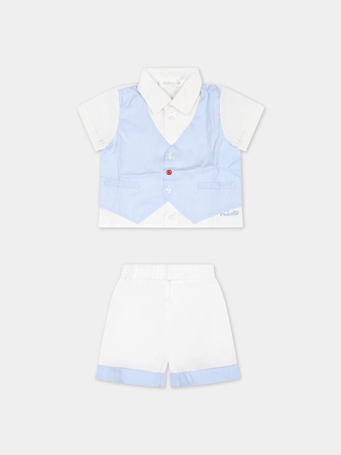 Completo bianco per neonato con logo,Falcotto,001 6002210 01 0C14