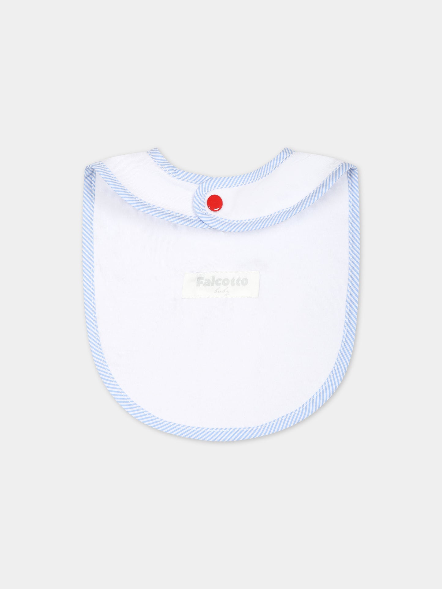 Bavaglino bianco per neonato con ricamo,Falcotto,001 6002214 01 0N01