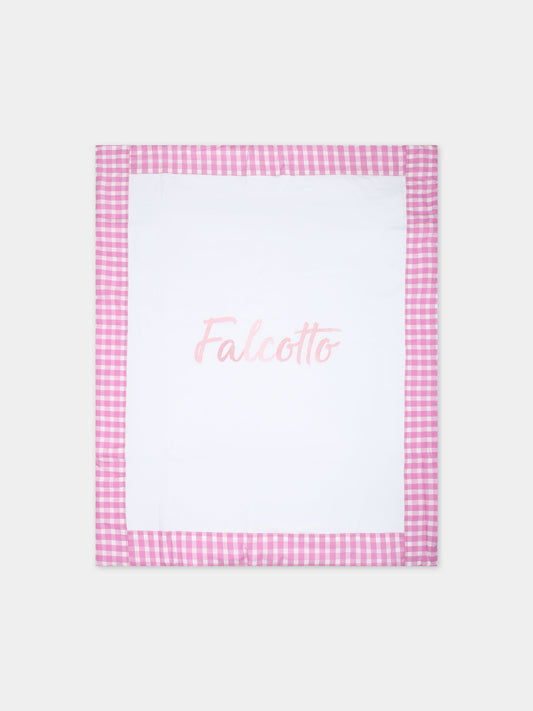 Coperta bianca per neonata con logo,Falcotto,001 6002225 01 1N04