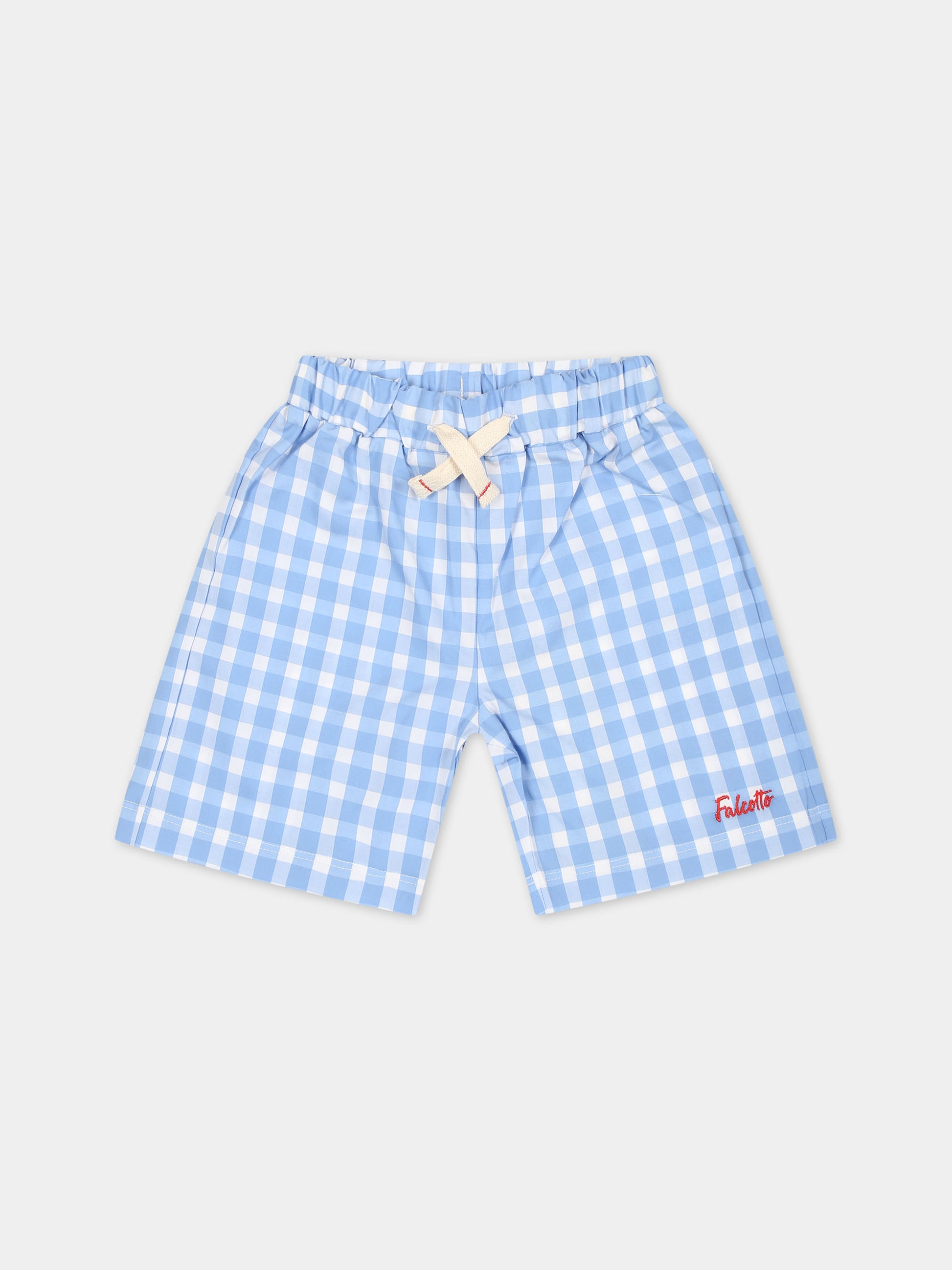 Shorts celesti per neonato con logo,Falcotto,001 6002201 01 1N07