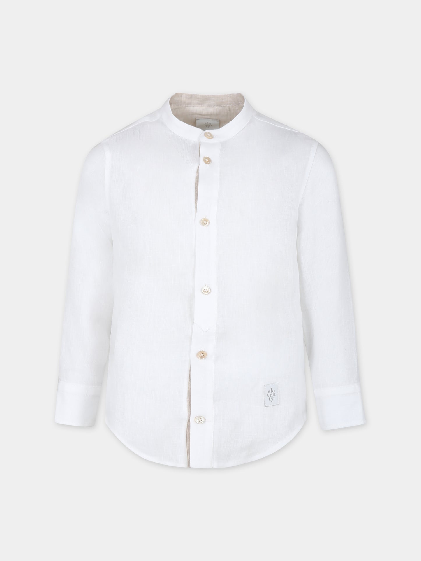 Camicia bianca per bambino con logo,Eleventy,EU5P20 I0217 101