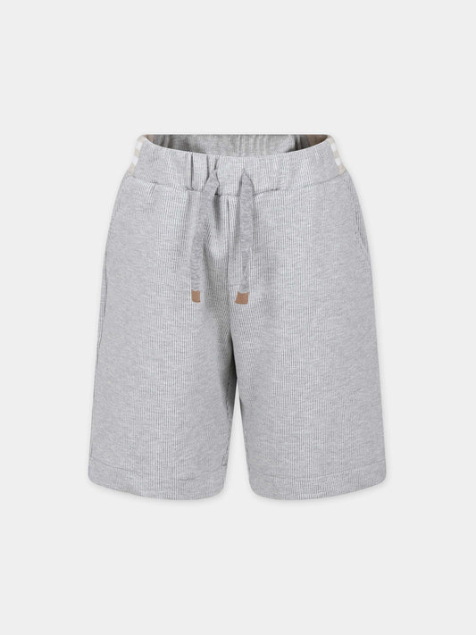 Shorts grigi per bambino con logo,Eleventy,EU6P69 J0368 803AV