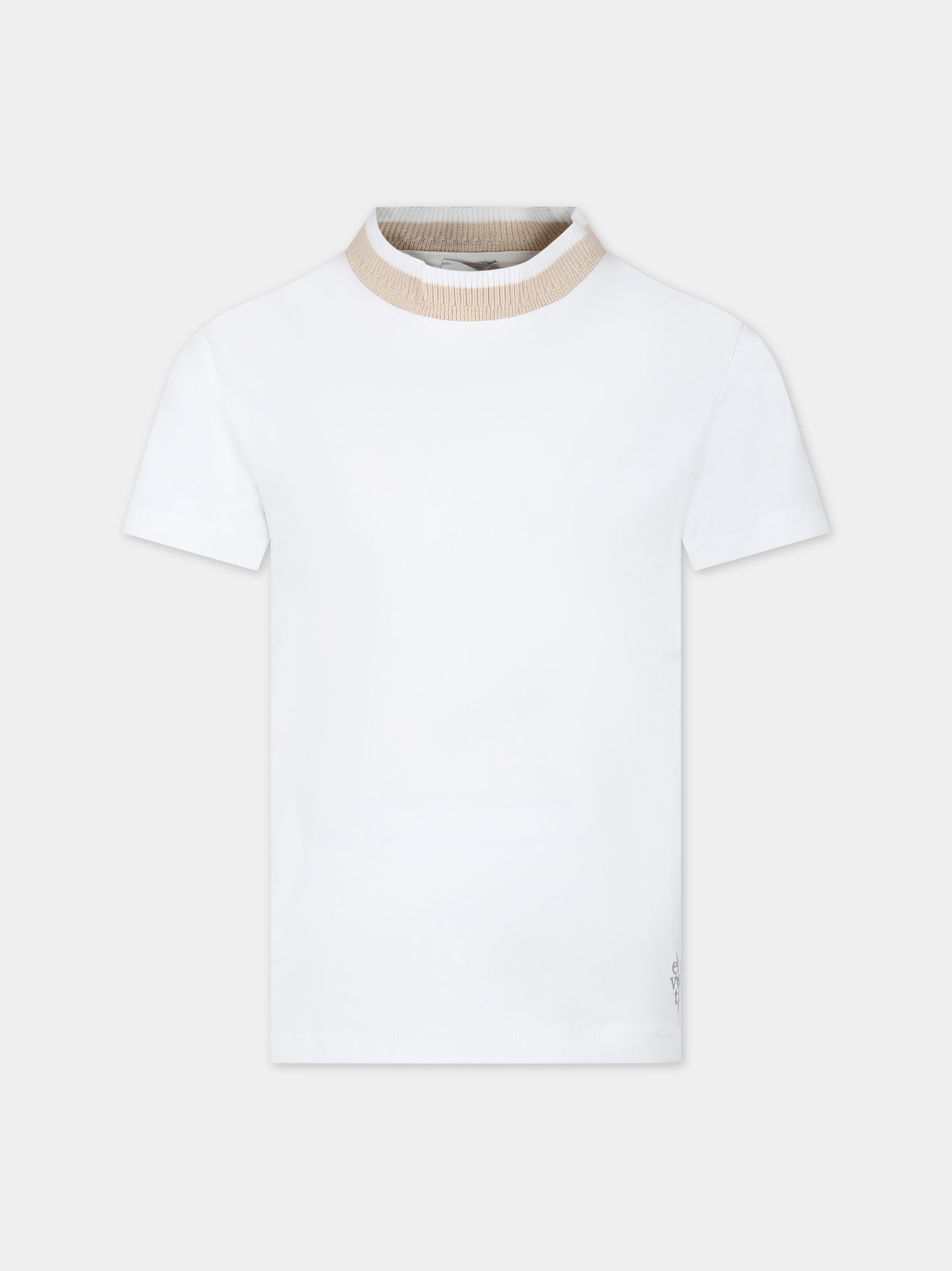 T-shirt bianca per bambino con logo,Eleventy,EU8P11 Z1292 101BG