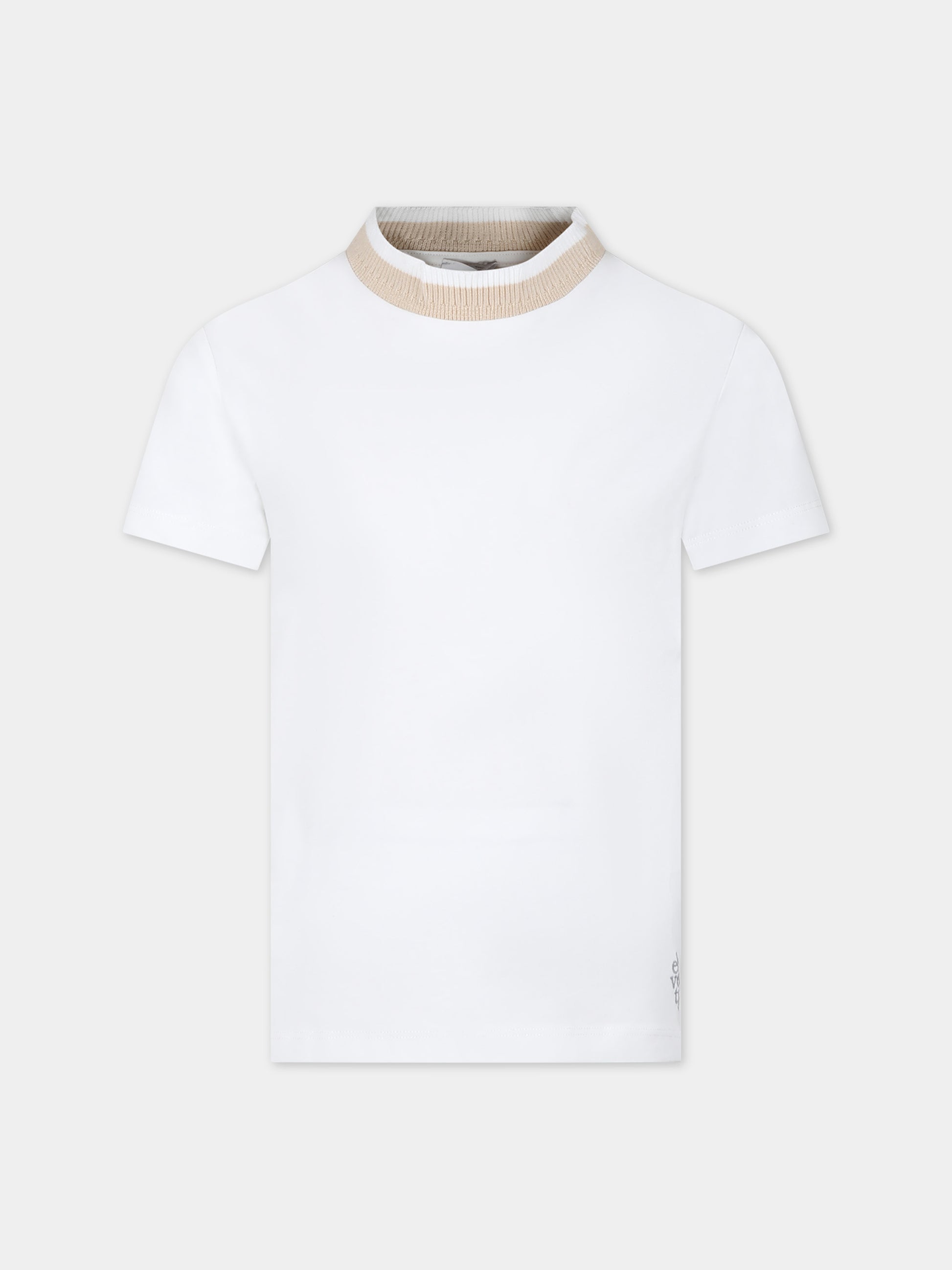 T-shirt bianca per bambino con logo,Eleventy,EU8P11 Z1292 101BG