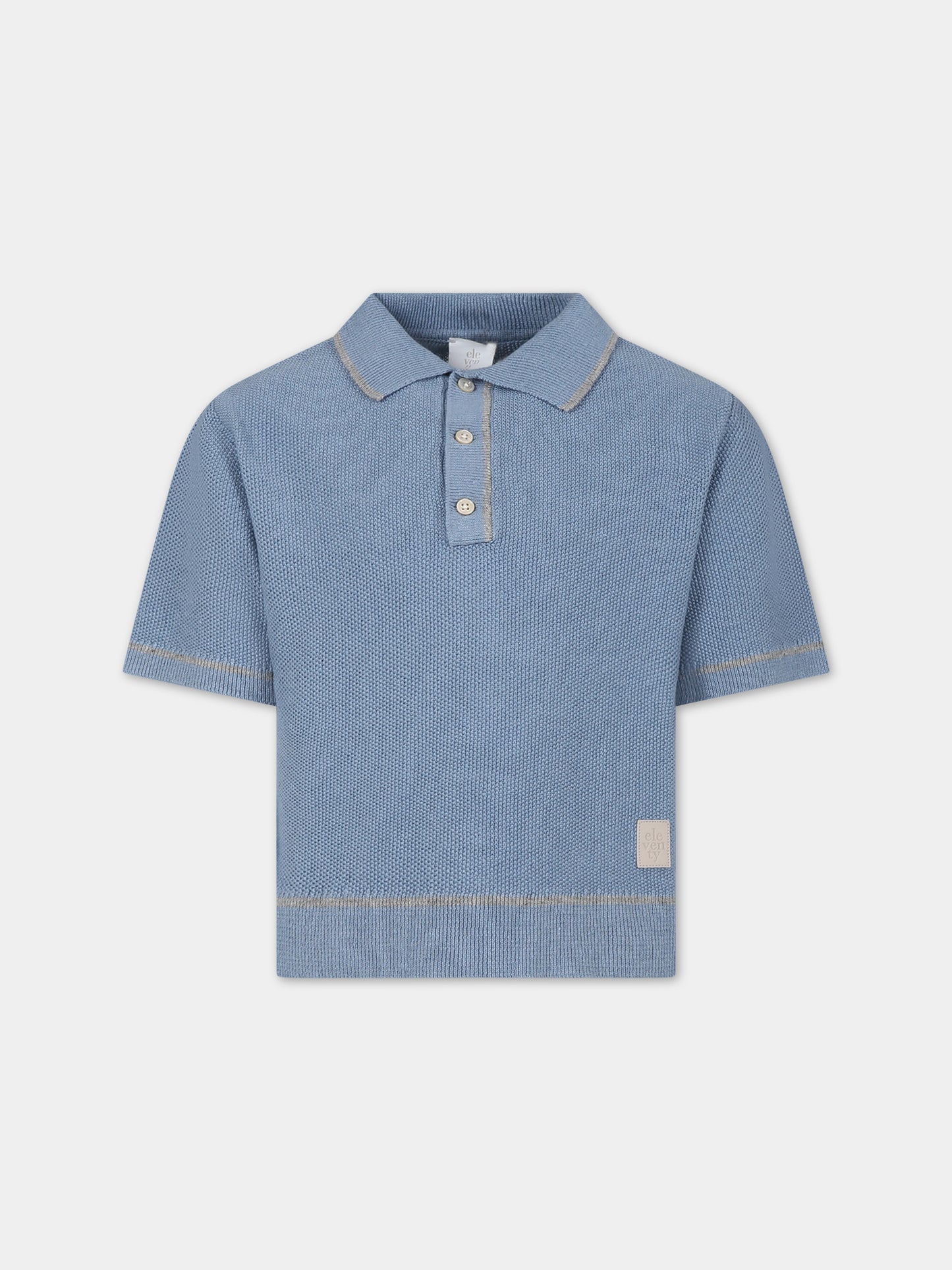 Polo blu per bambino con logo,Eleventy,EU9P21 Z2124 60D