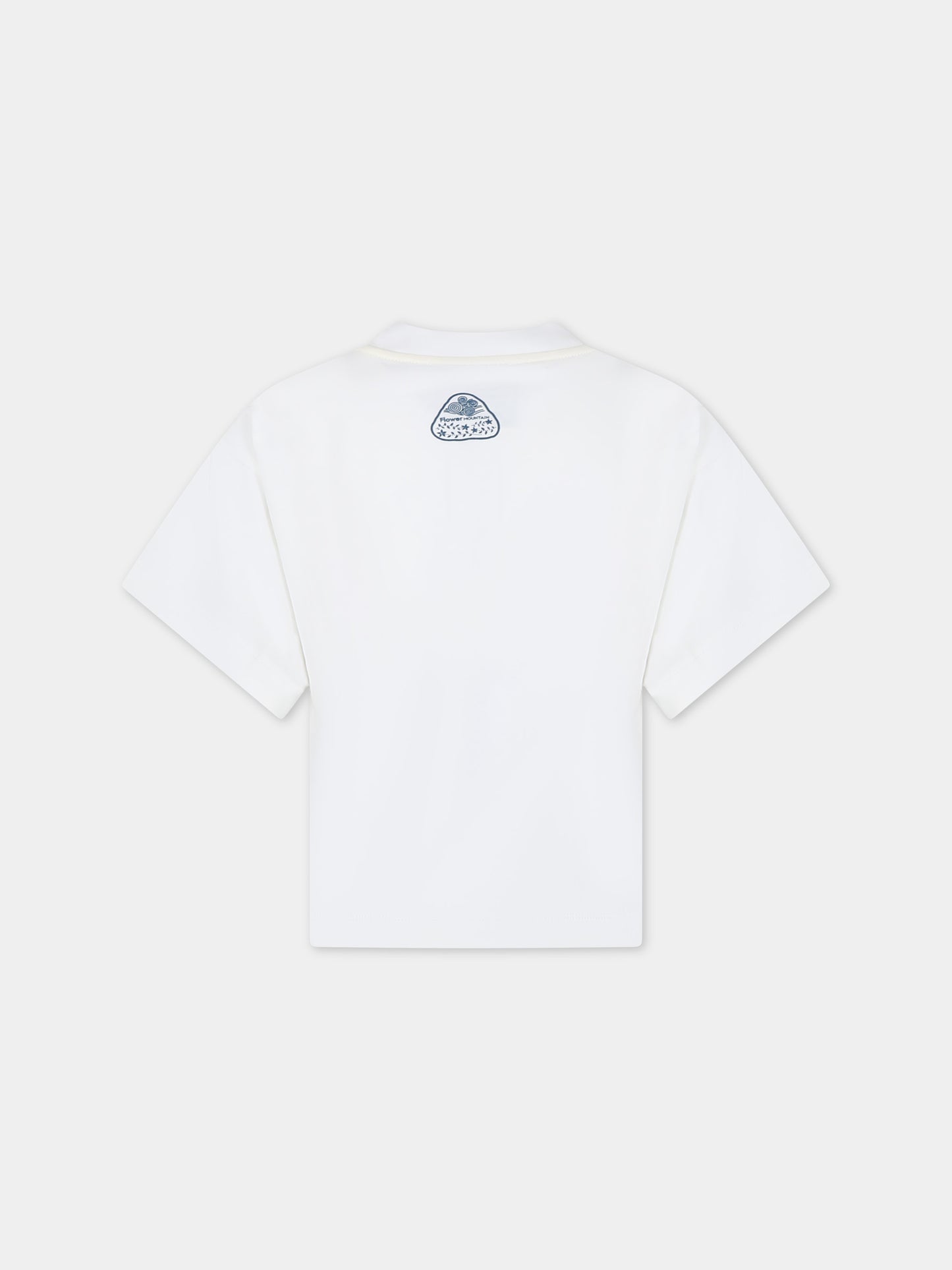 T-shirt bianca per neonati con stampa,Flower Mountain,001 6002233 01 0N02