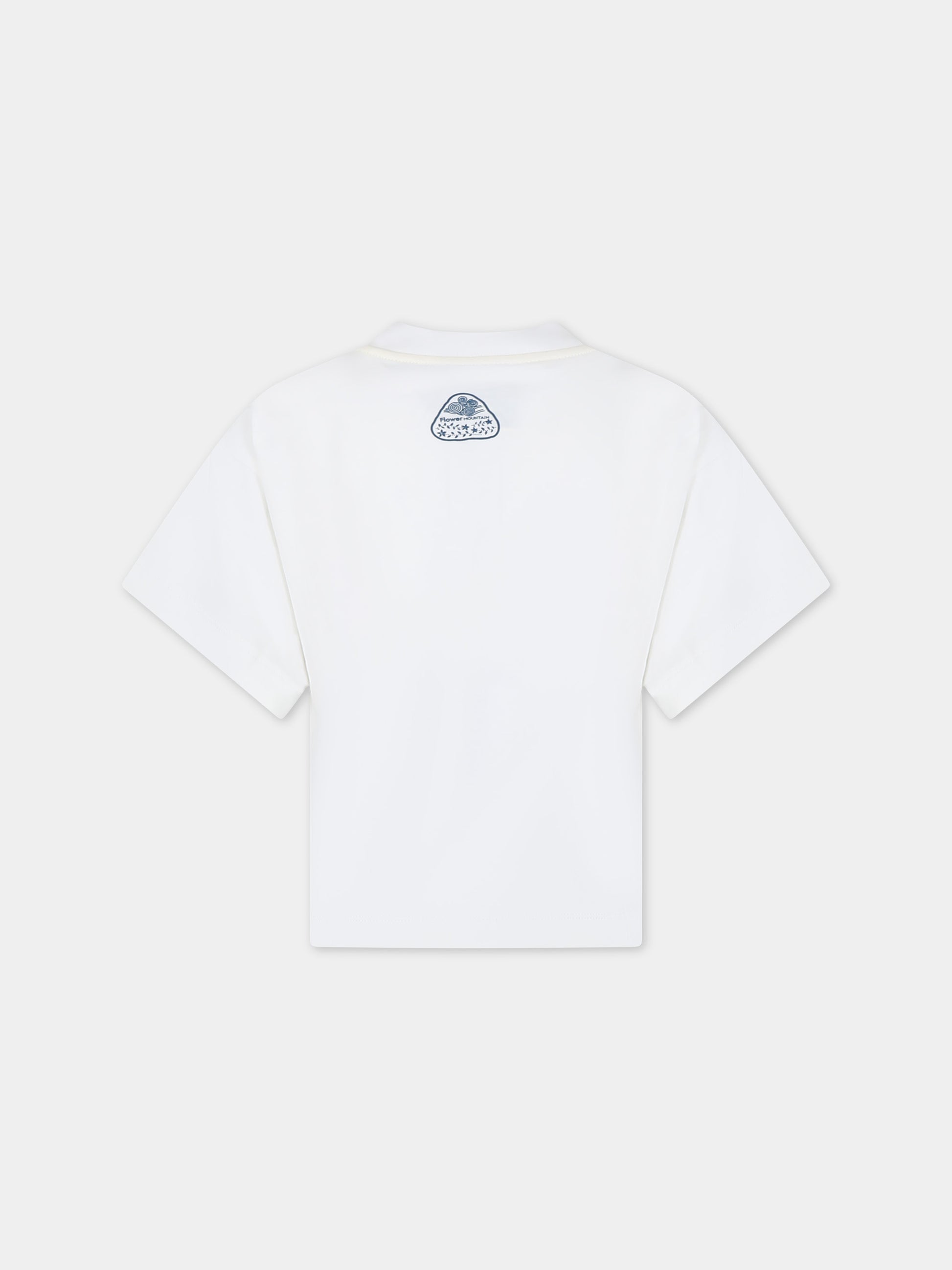 T-shirt bianca per neonati con stampa,Flower Mountain,001 6002233 01 0N02