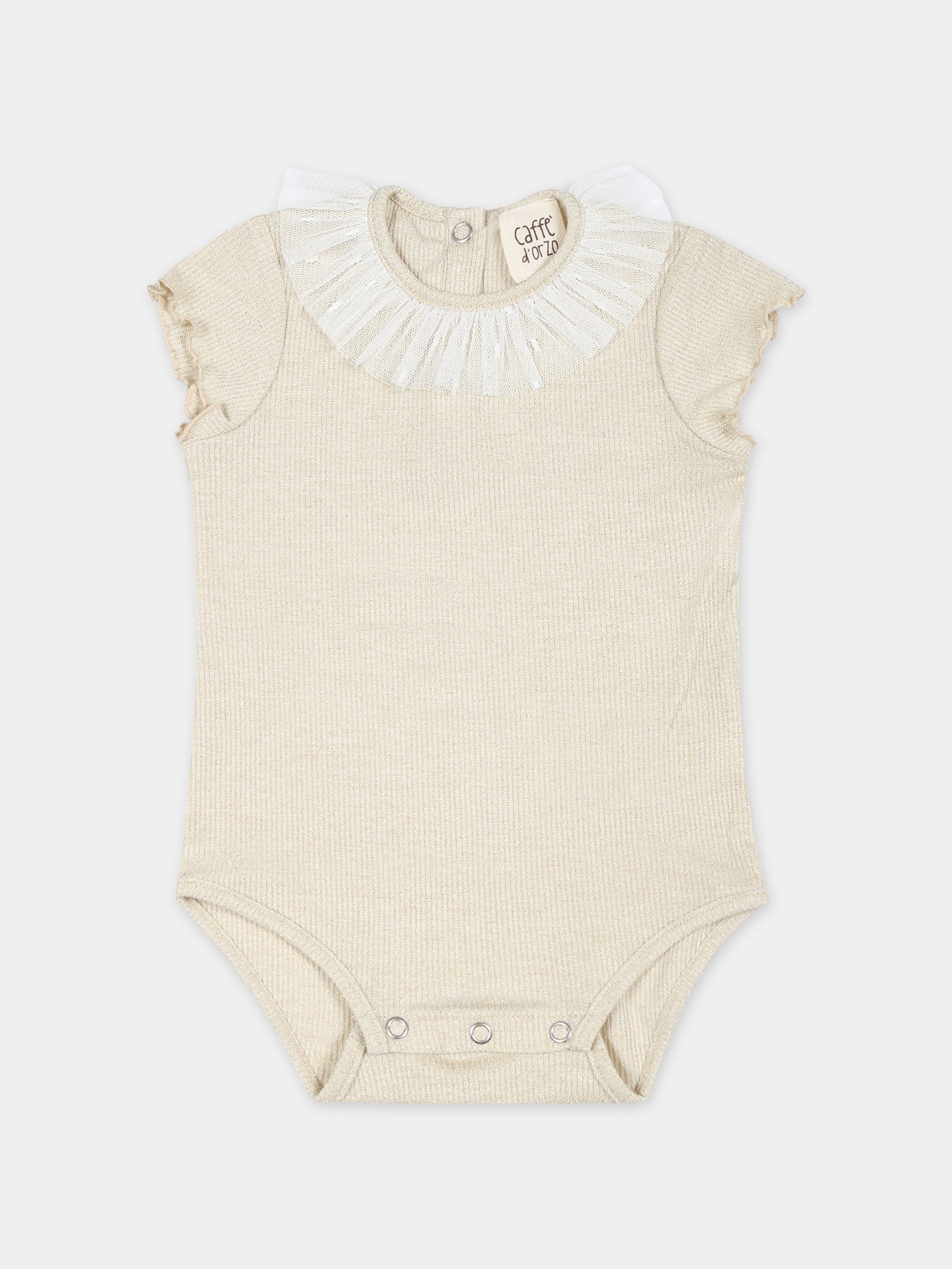 Body beige per neonata con tulle,Caffe' D'orzo,ZUAA11 J0384 220