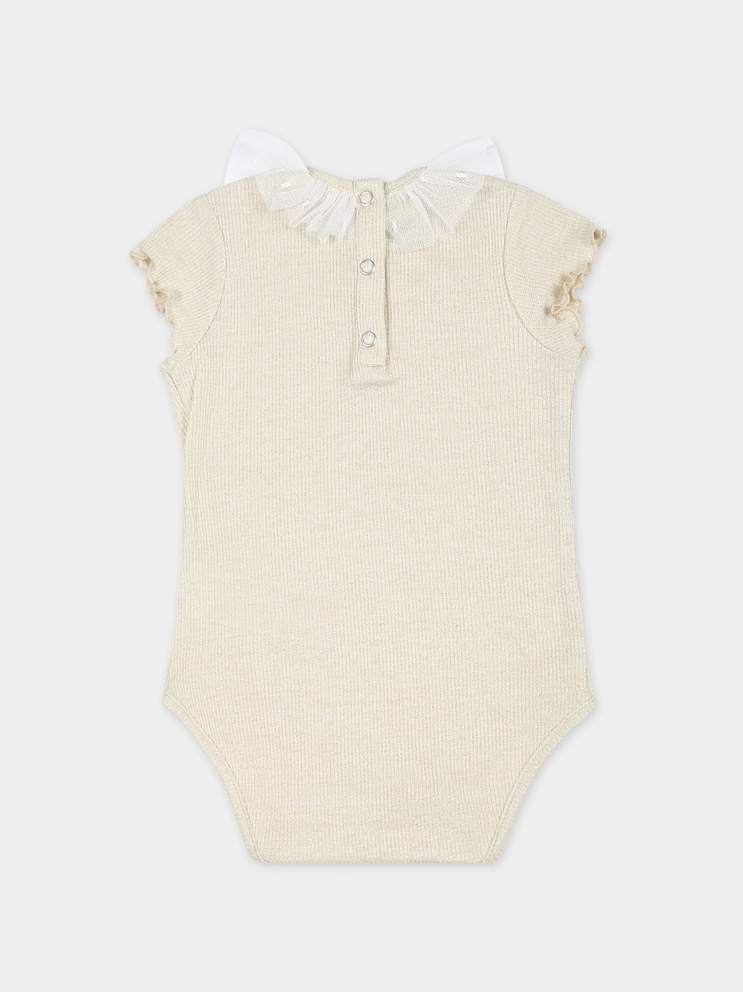 Body beige per neonata con tulle,Caffe' D'orzo,ZUAA11 J0384 220