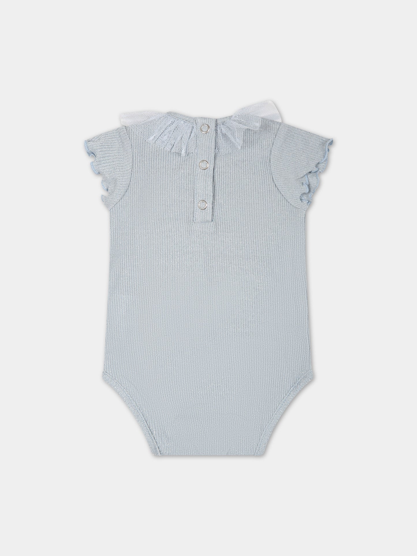 Body celeste per neonata con tulle,Caffe' D'orzo,ZUAA11 J0384 607AG