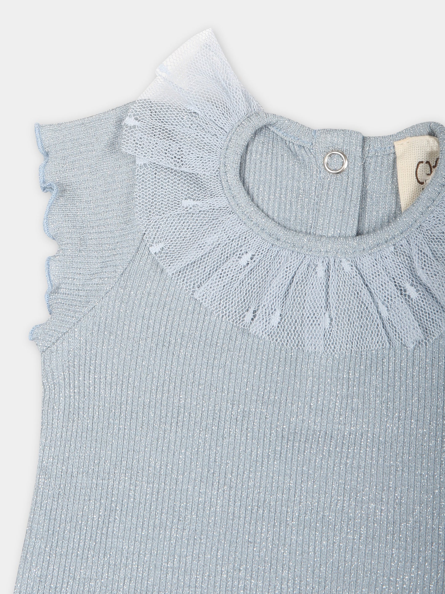 Body celeste per neonata con tulle,Caffe' D'orzo,ZUAA11 J0384 607AG