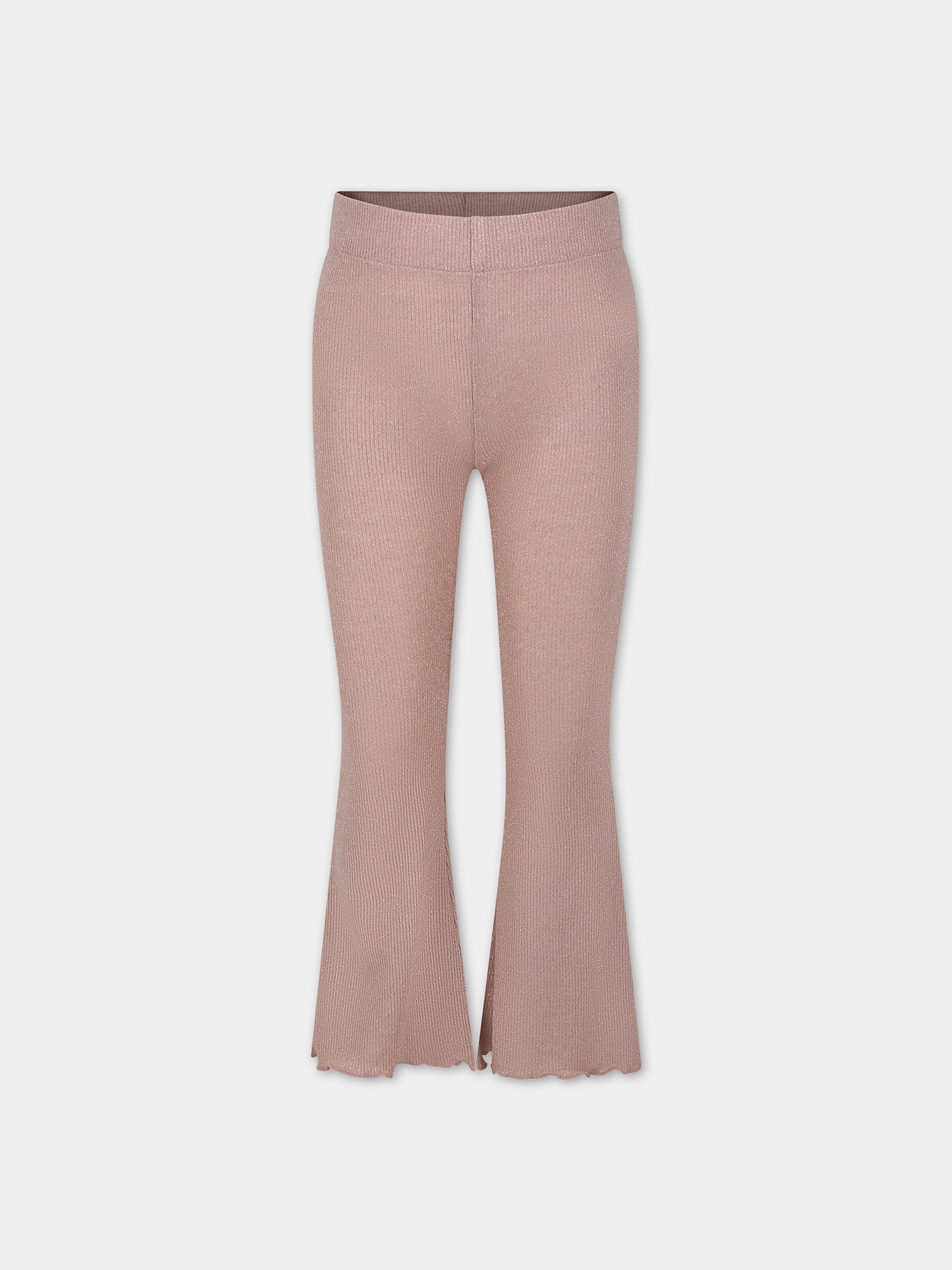 Pantaloni rosa per bambina con lurex,Caffe' D'orzo,ZU6A50 J0384 536OR