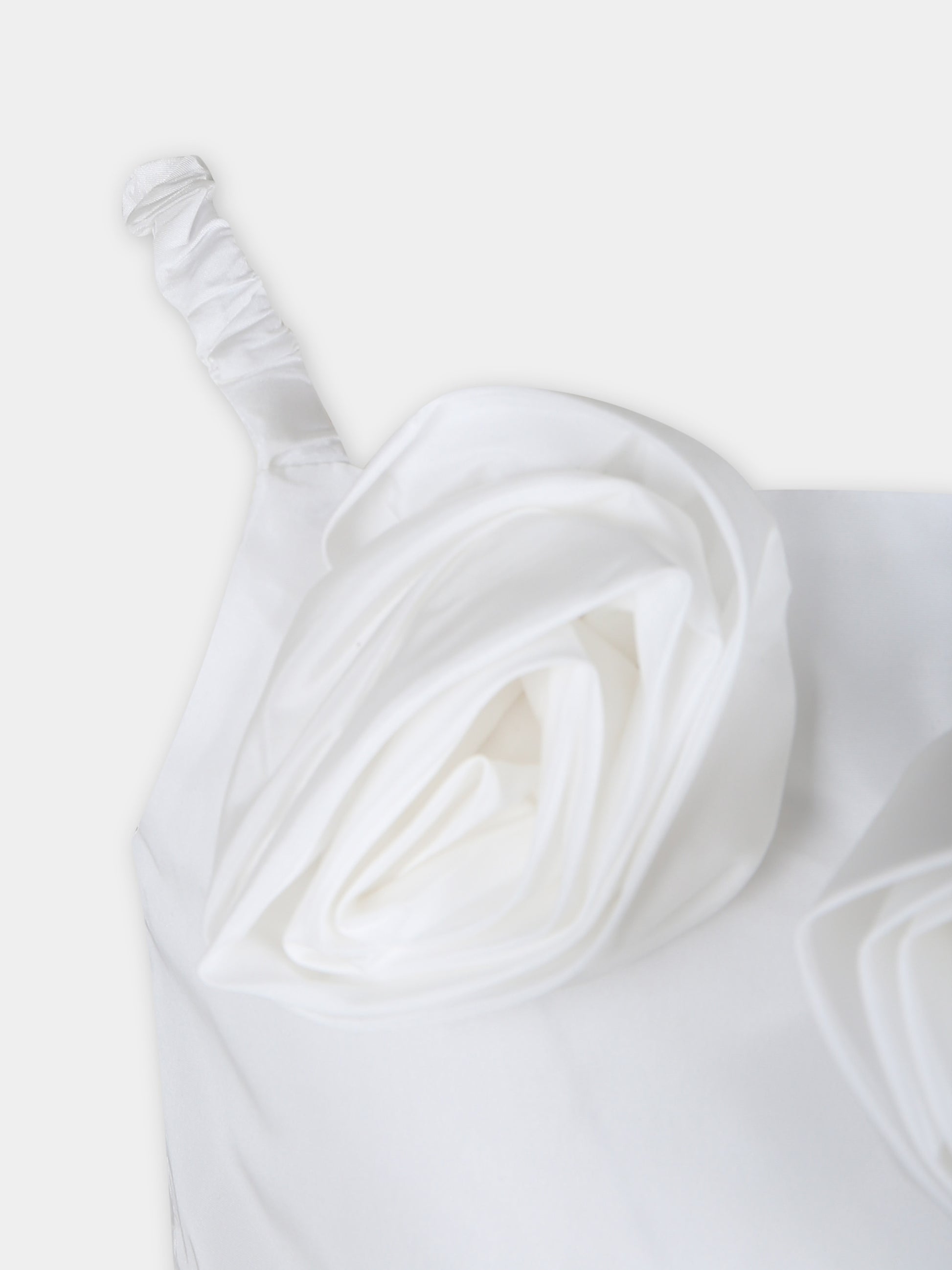 Top bianco per bambina con rose,Douuod Kids,DU5A62 S0163 100