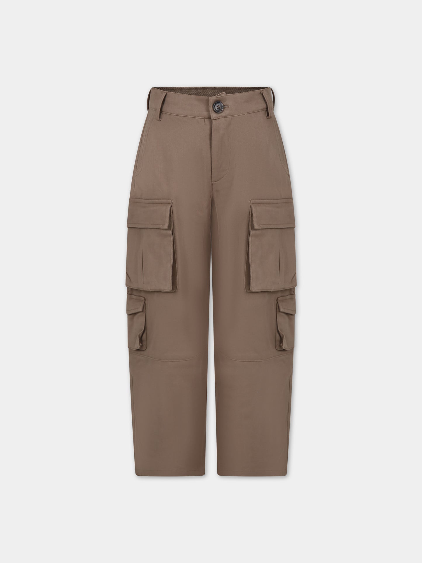 Pantaloni casual marroni per bambina,Douuod Kids,DU6Q50 G0073 343