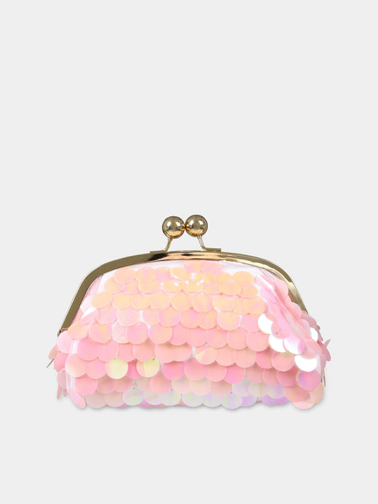 Borsa rosa per bambina con paillettes,Douuod Kids,DU0A08 U0132 511