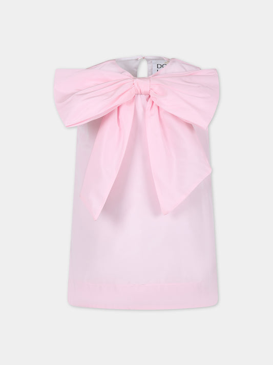 Vestito elegante rosa per bambina con fiocco,Douuod Kids,DU1B02 S0163 511