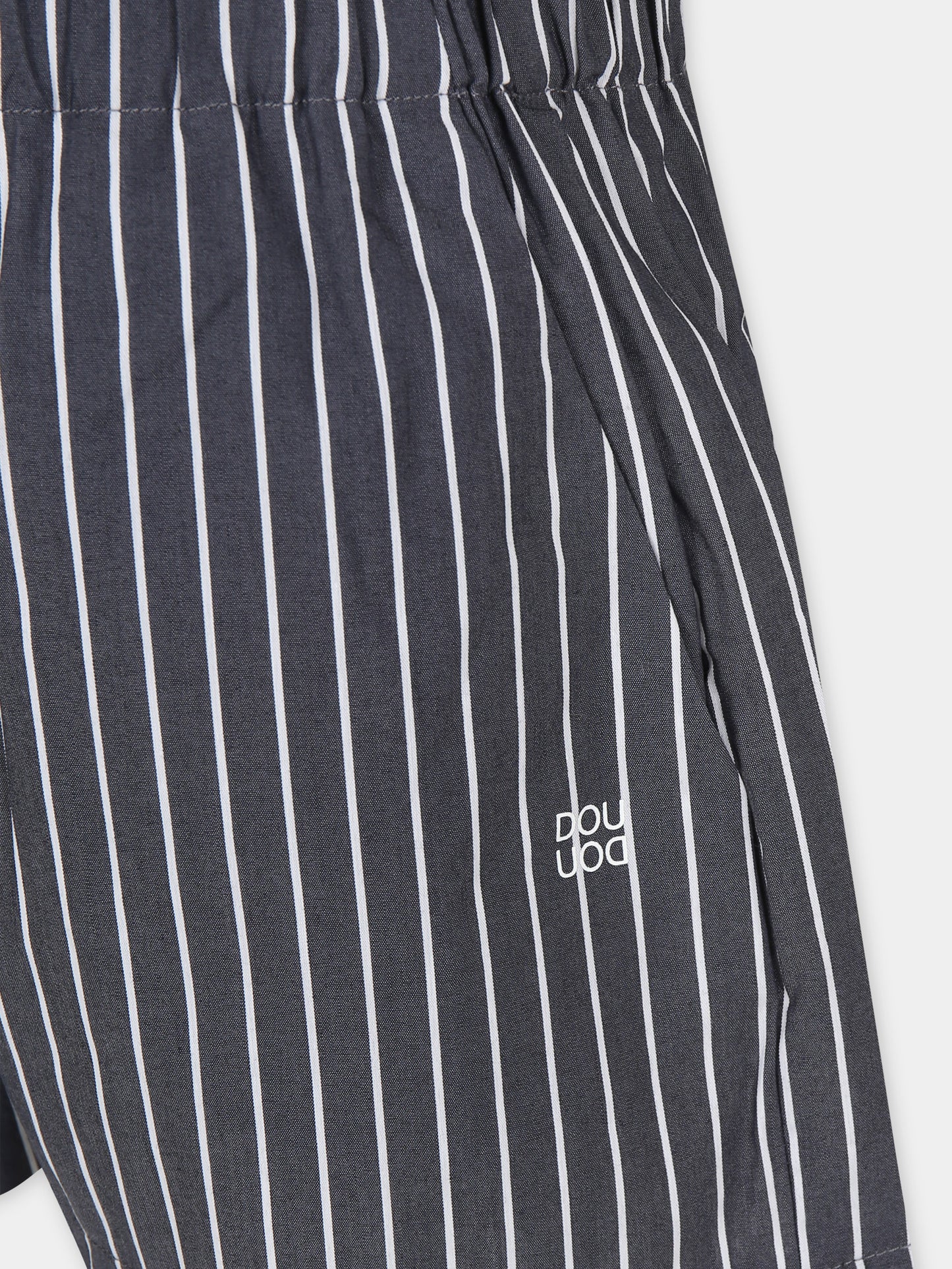 Shorts neri per bambino con logo,Douuod Kids,DU6A19 P0367 930BC