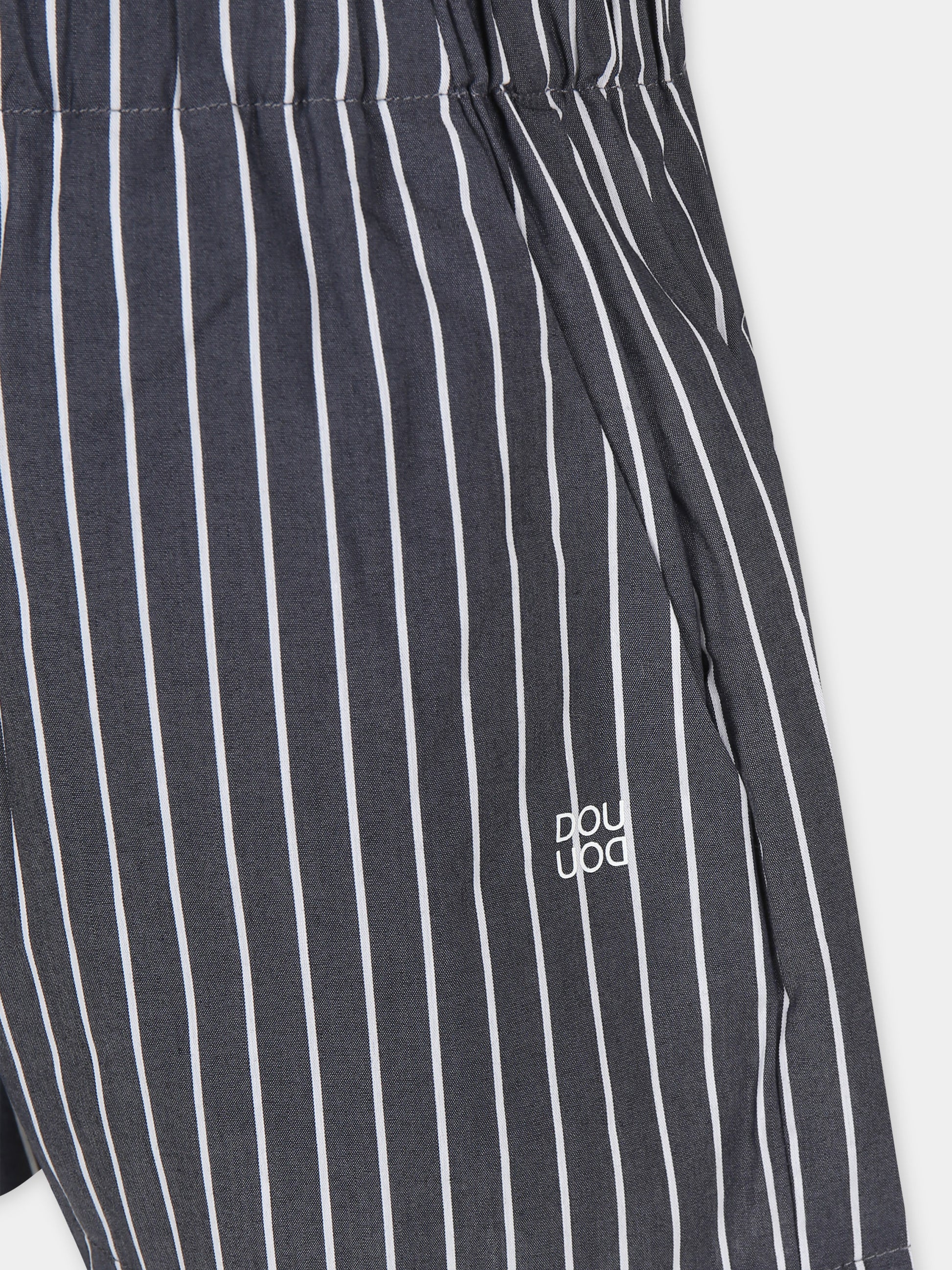 Shorts neri per bambino con logo,Douuod Kids,DU6A19 P0367 930BC