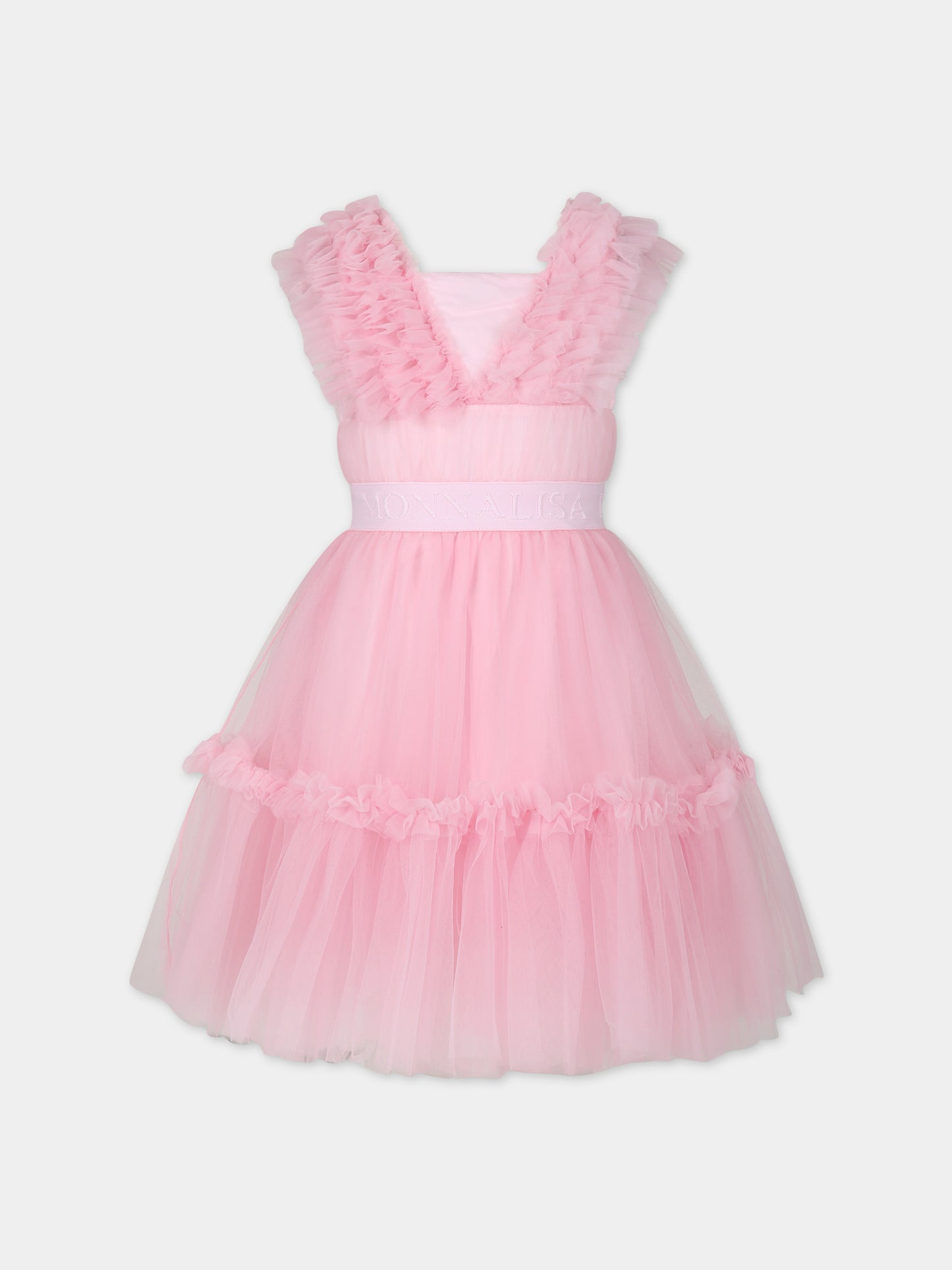 Vestito elegante rosa per bambina,Monnalisa,17C906 T9945 0090