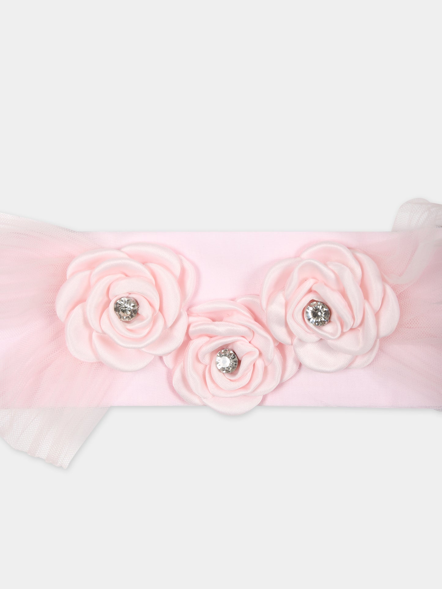 Fascia rosa per neonata con rose,Monnalisa,73C003 3201 0091