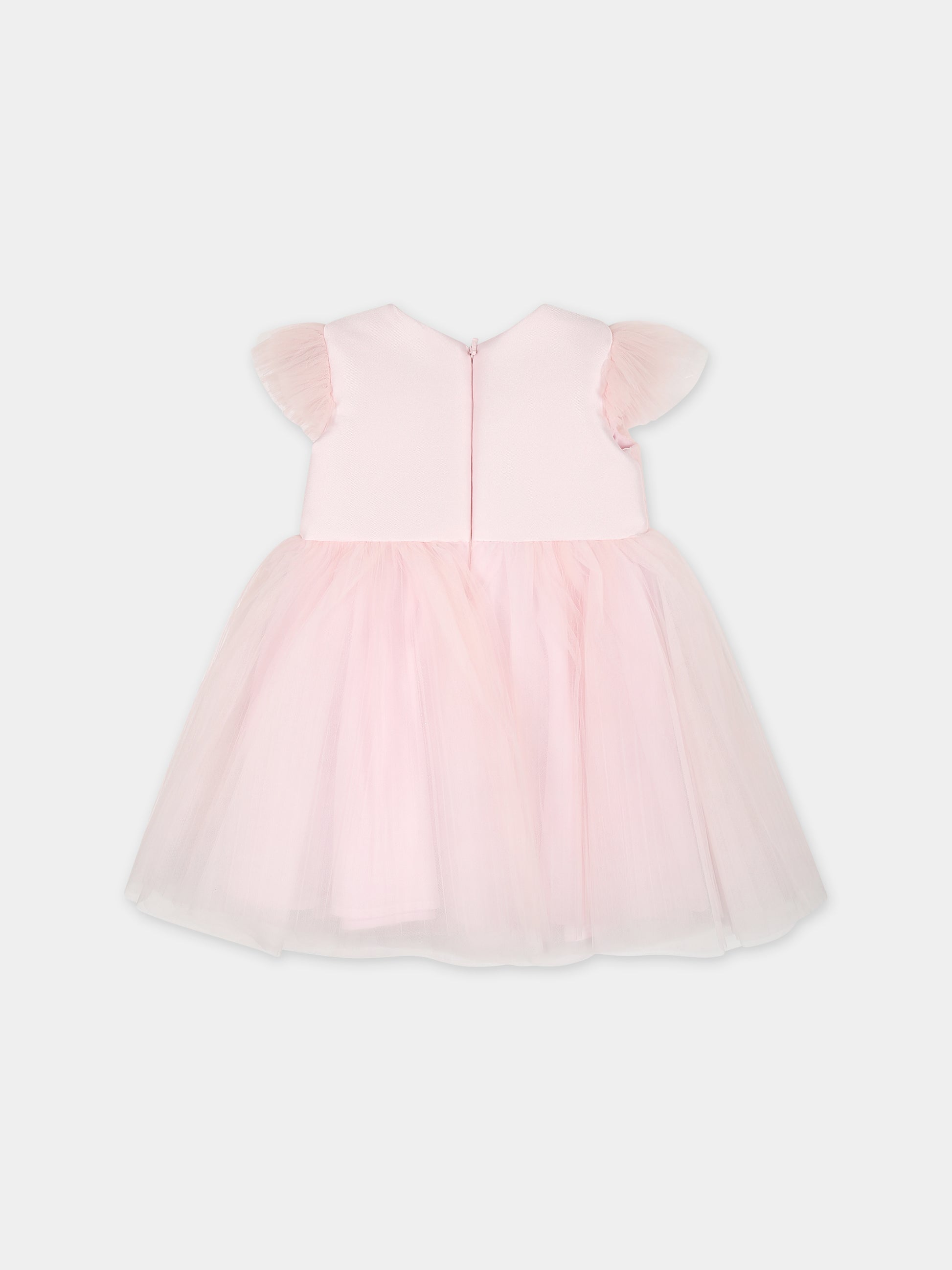 Vestito rosa per neonata in tulle,Monnalisa,73C906 3361 0091