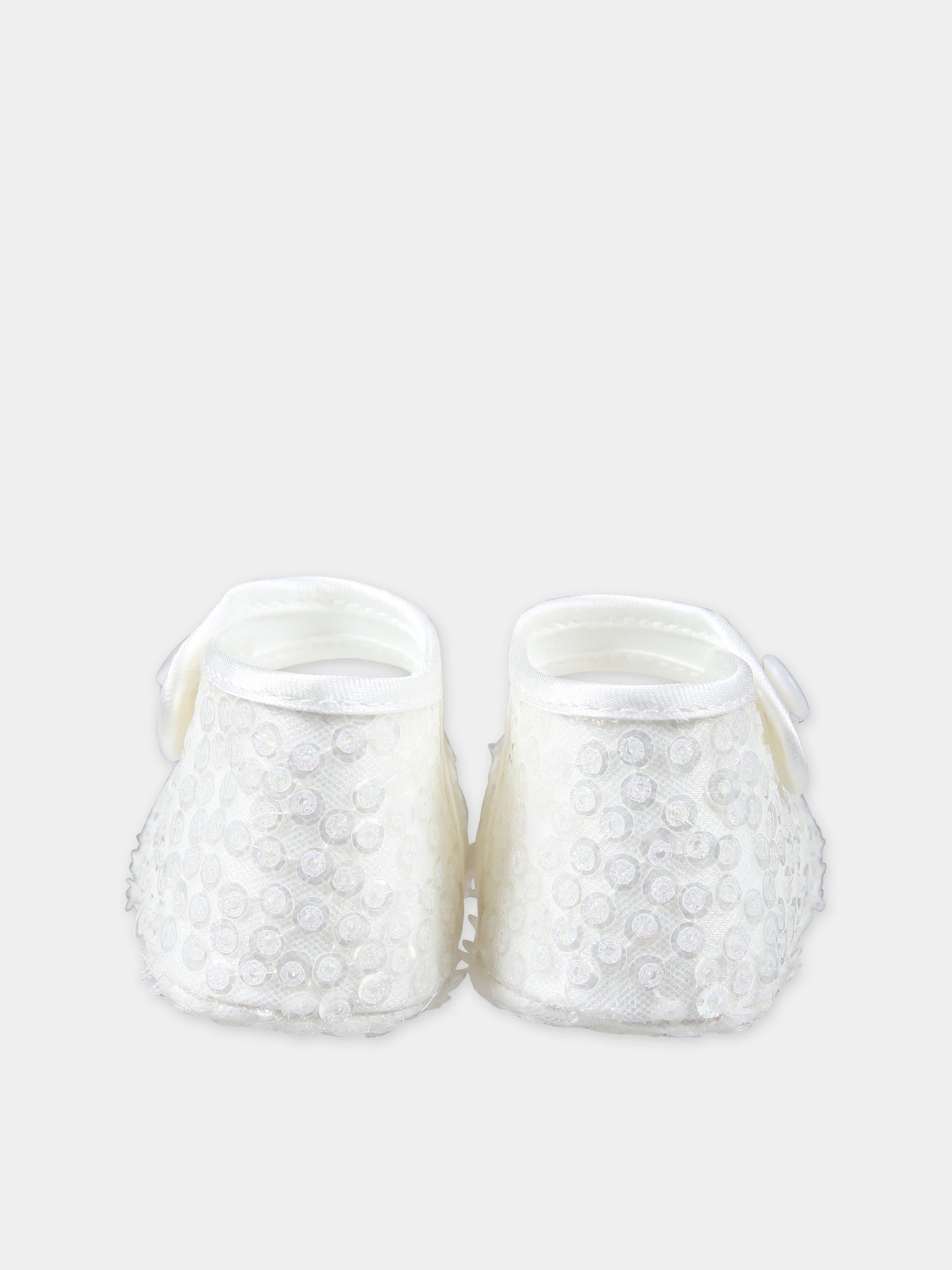 Ballerine bianche  per neonata con paiettes,Monnalisa,73C002 3901 0001