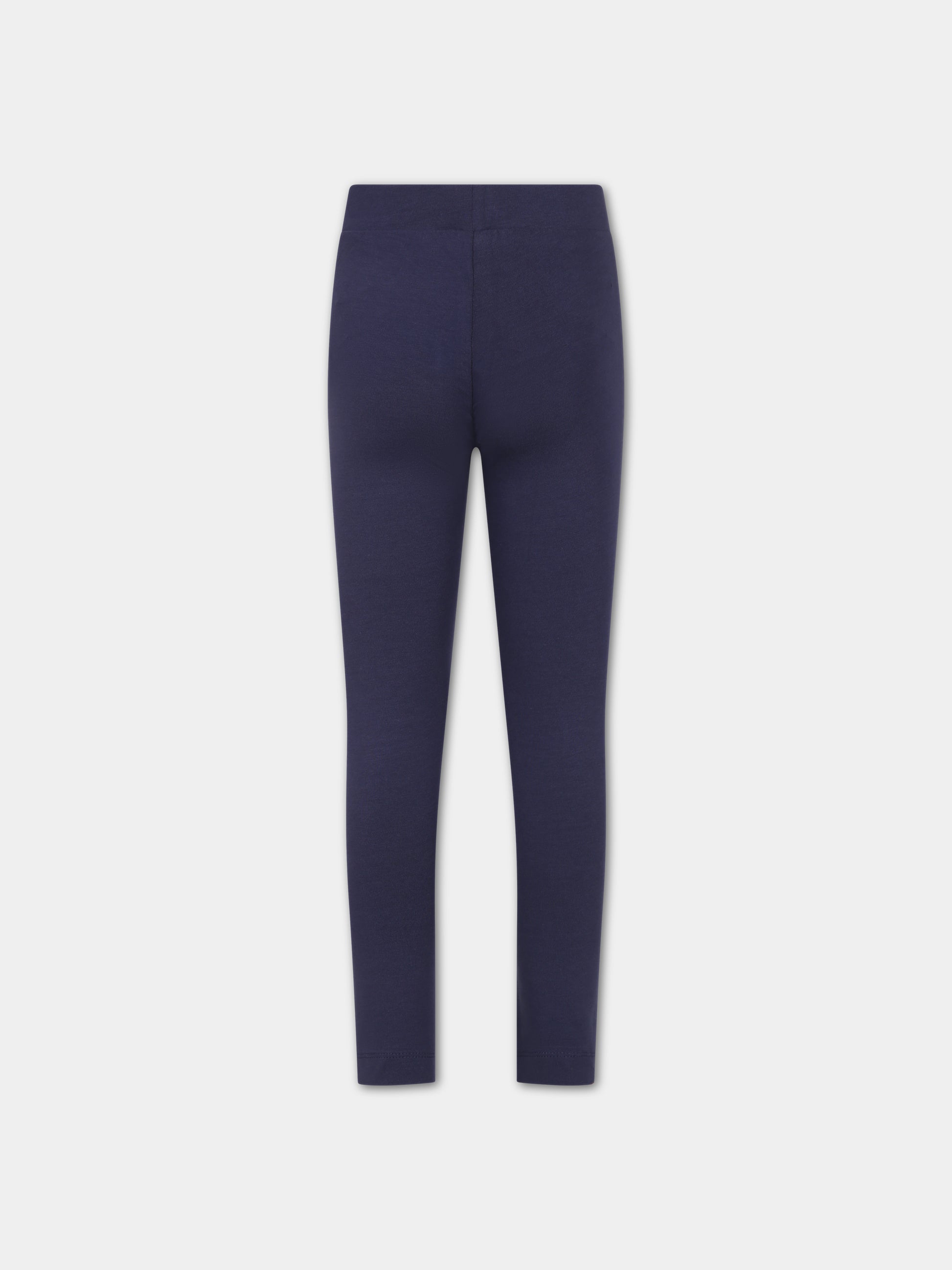 Leggings blu per bambina con Teddy Bear e logo,Moschino Kids,H3P047 LBA10 40016