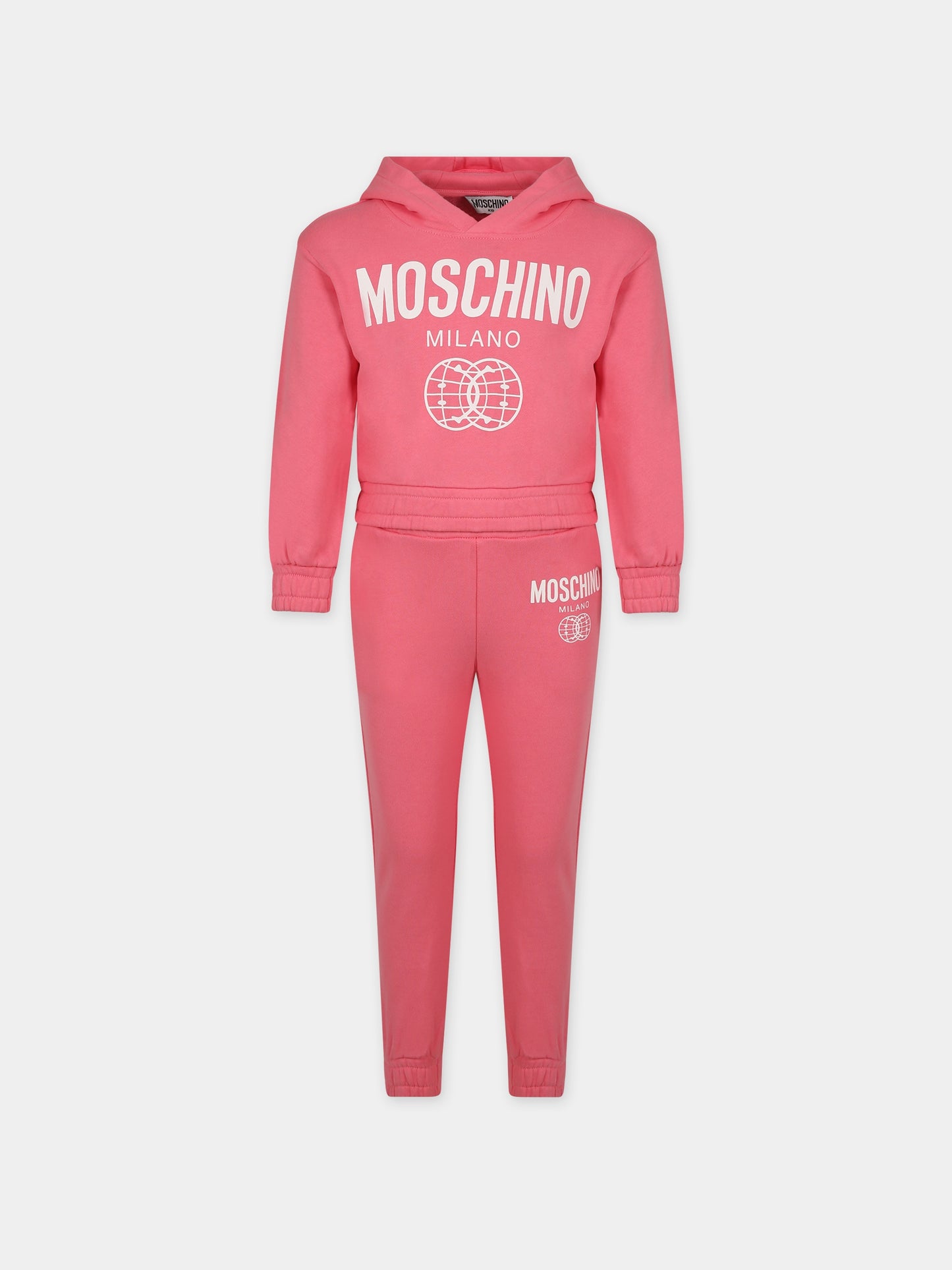Completo rosa per bambina con smile,Moschino Kids,HDK02J LCA44 51047