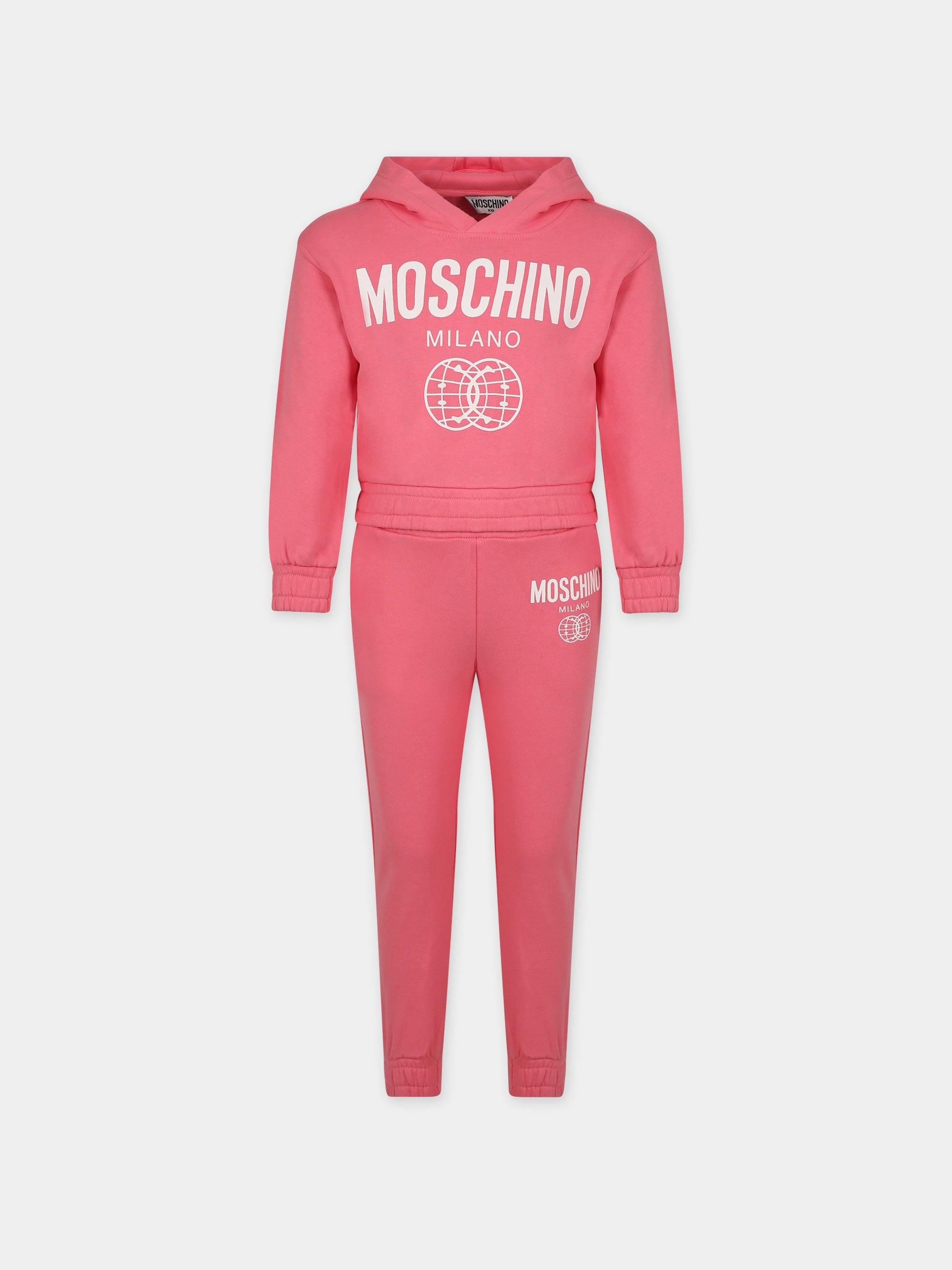 Completo rosa per bambina con smile,Moschino Kids,HDK02J LCA44 51047