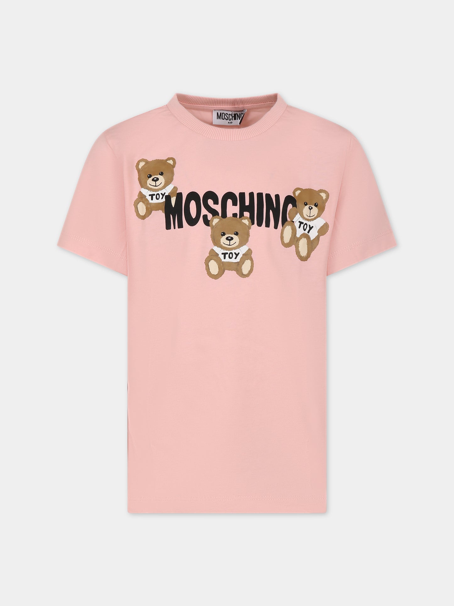 Set rosa per bambina con Teddy Bears e logo,Moschino Kids,HPK024 LAA23 50209
