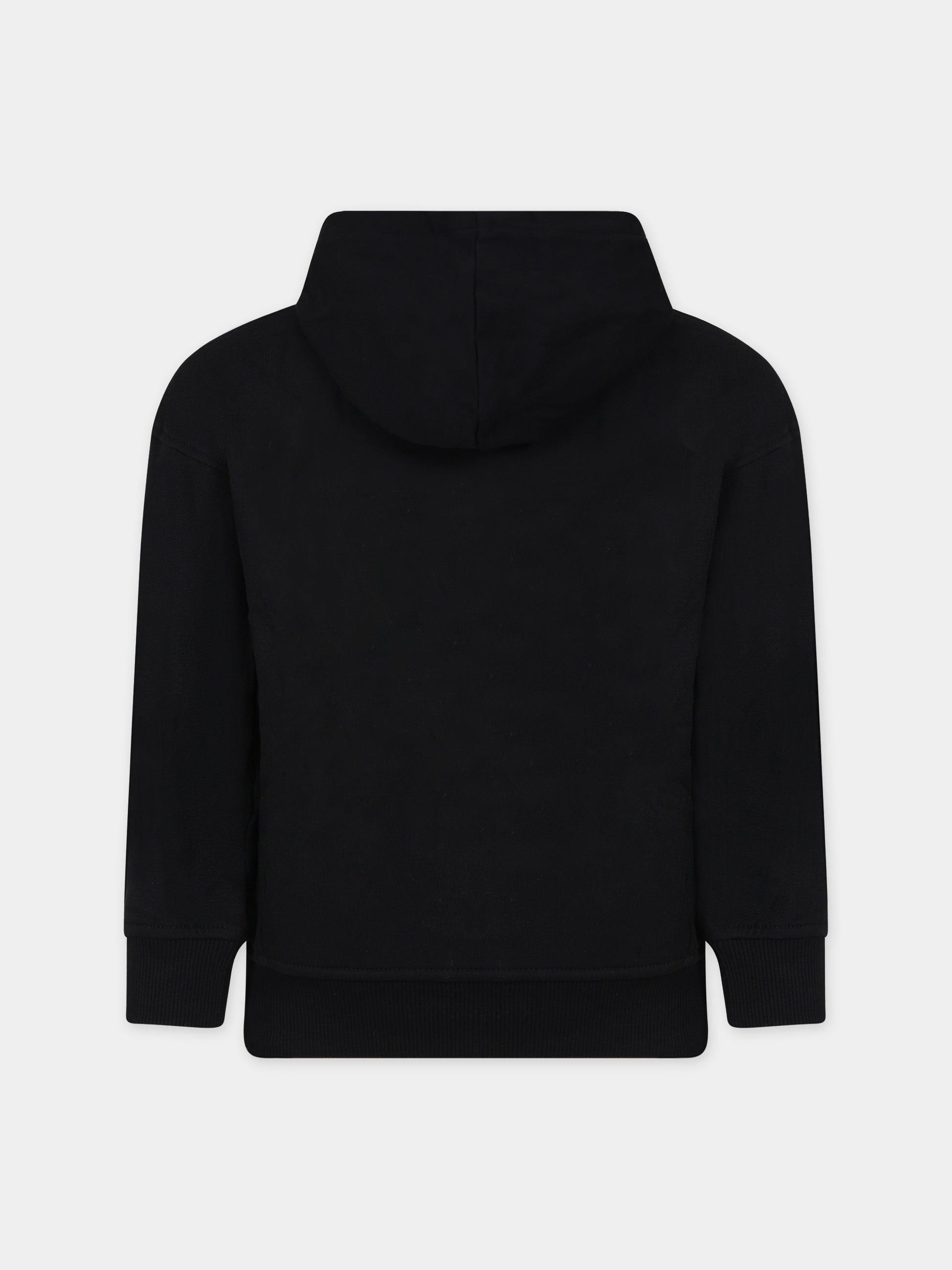 Felpa nera per bambini con Teddy Bear e logo,Moschino Kids,HQF03X LCA32 60100