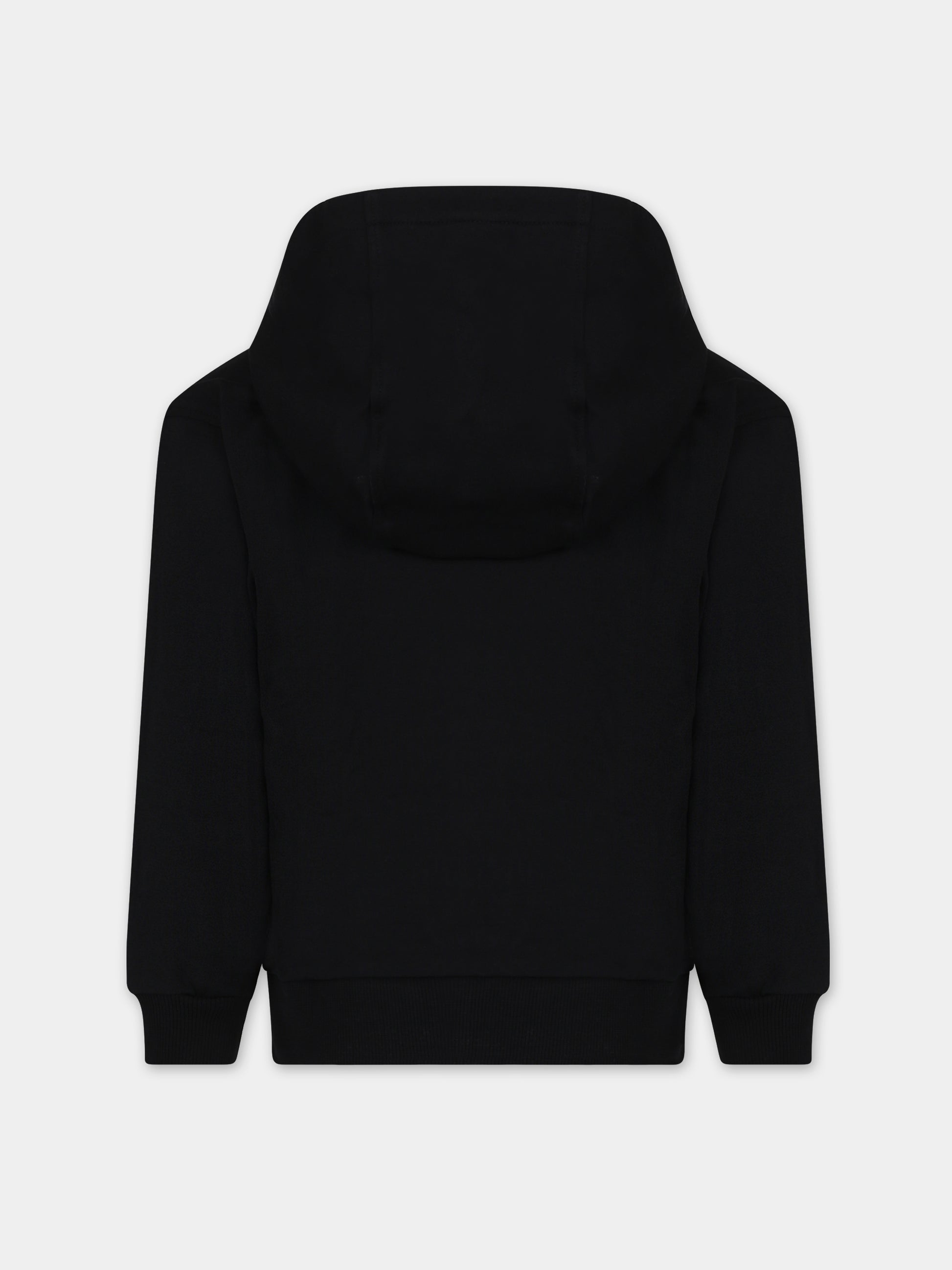 Felpa nera per bambini con Teddy Bear e logo,Moschino Kids,HUF07F LCA19 60100