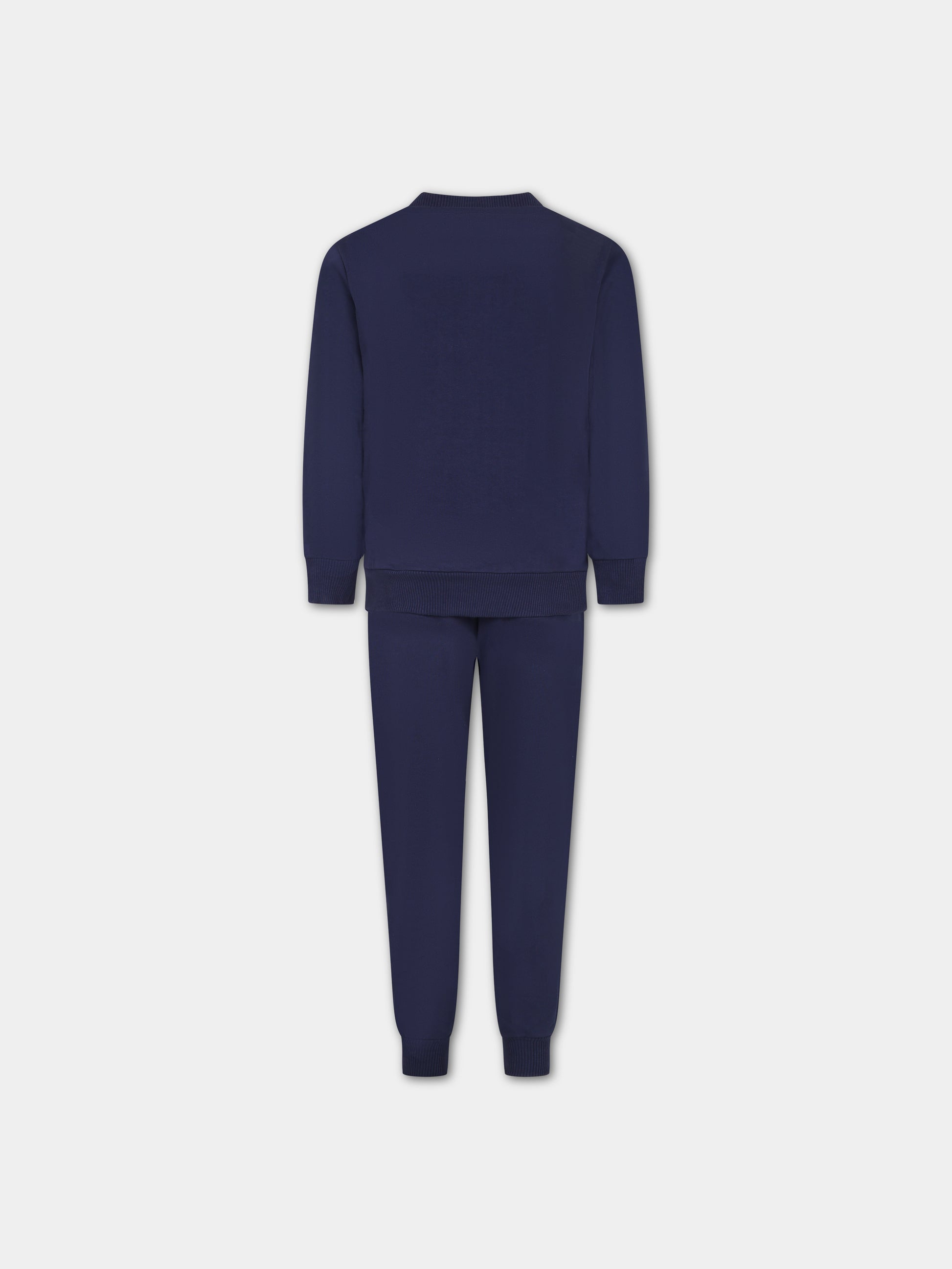 Completo blu per bambini con Teddy Bears e logo,Moschino Kids,HUK03E LCA32 40016