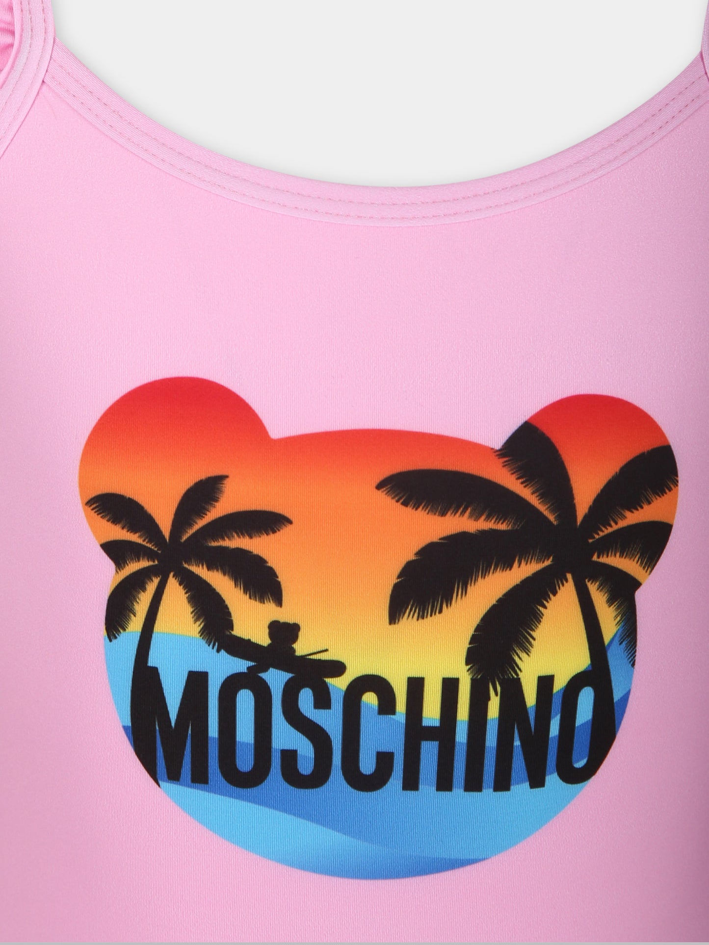 Costume intero rosa per neonata con logo,Moschino Kids,HDL00V LKA00 50206