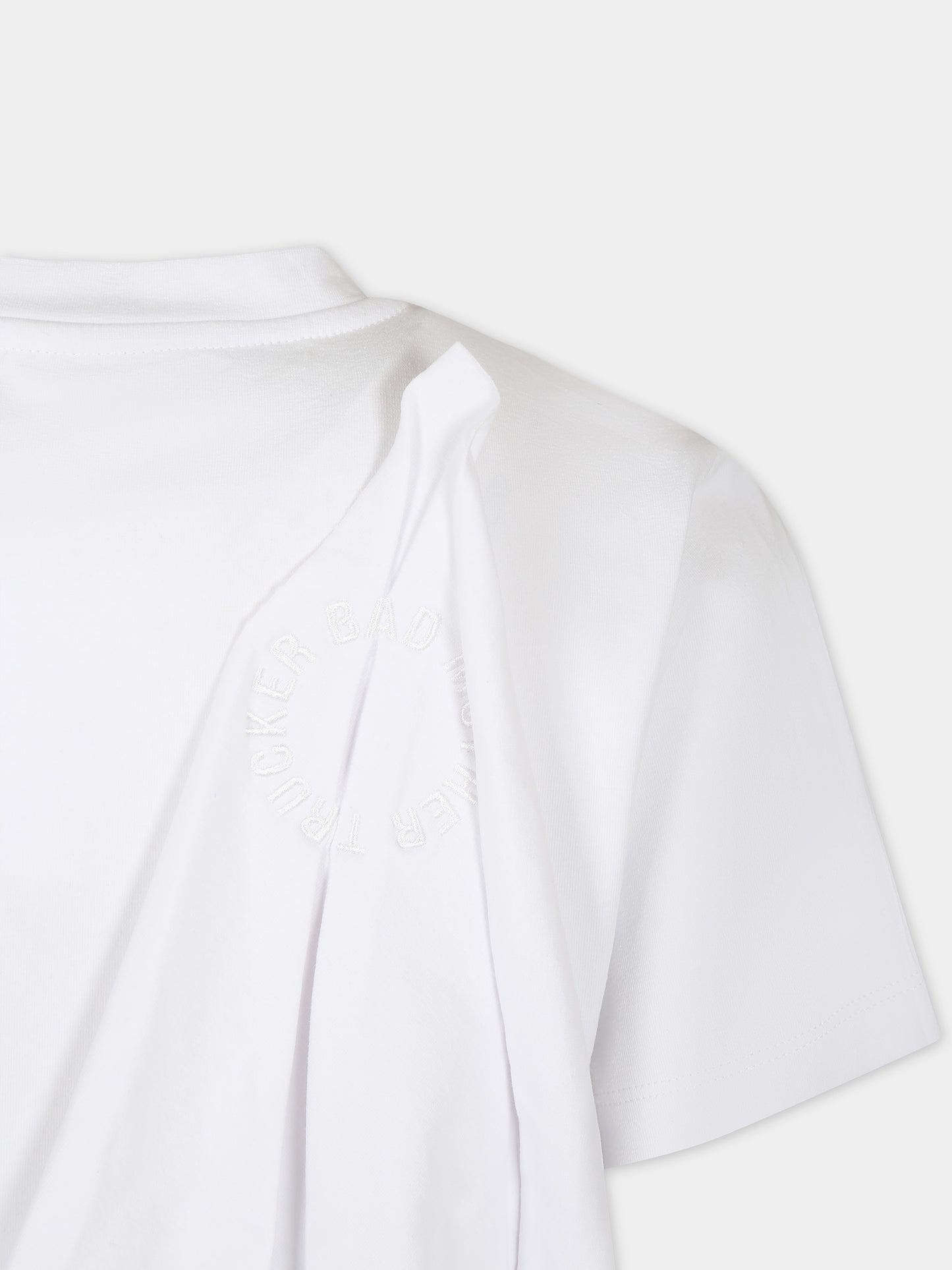 T-shirt bianca per bambina con volant,Caroline Bosmans,SS24 1005B 17 1000