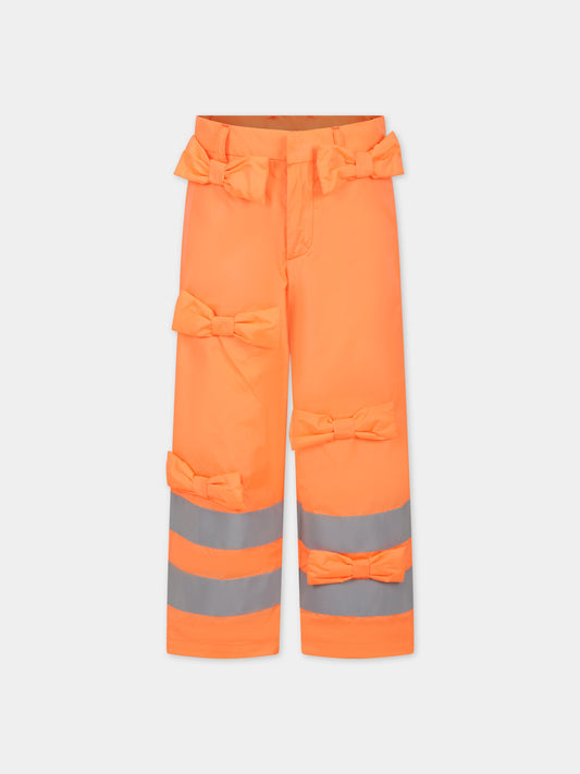 Pantaloni arancioni per bambina con fiocchi,Caroline Bosmans,SS24 2004 64 2507