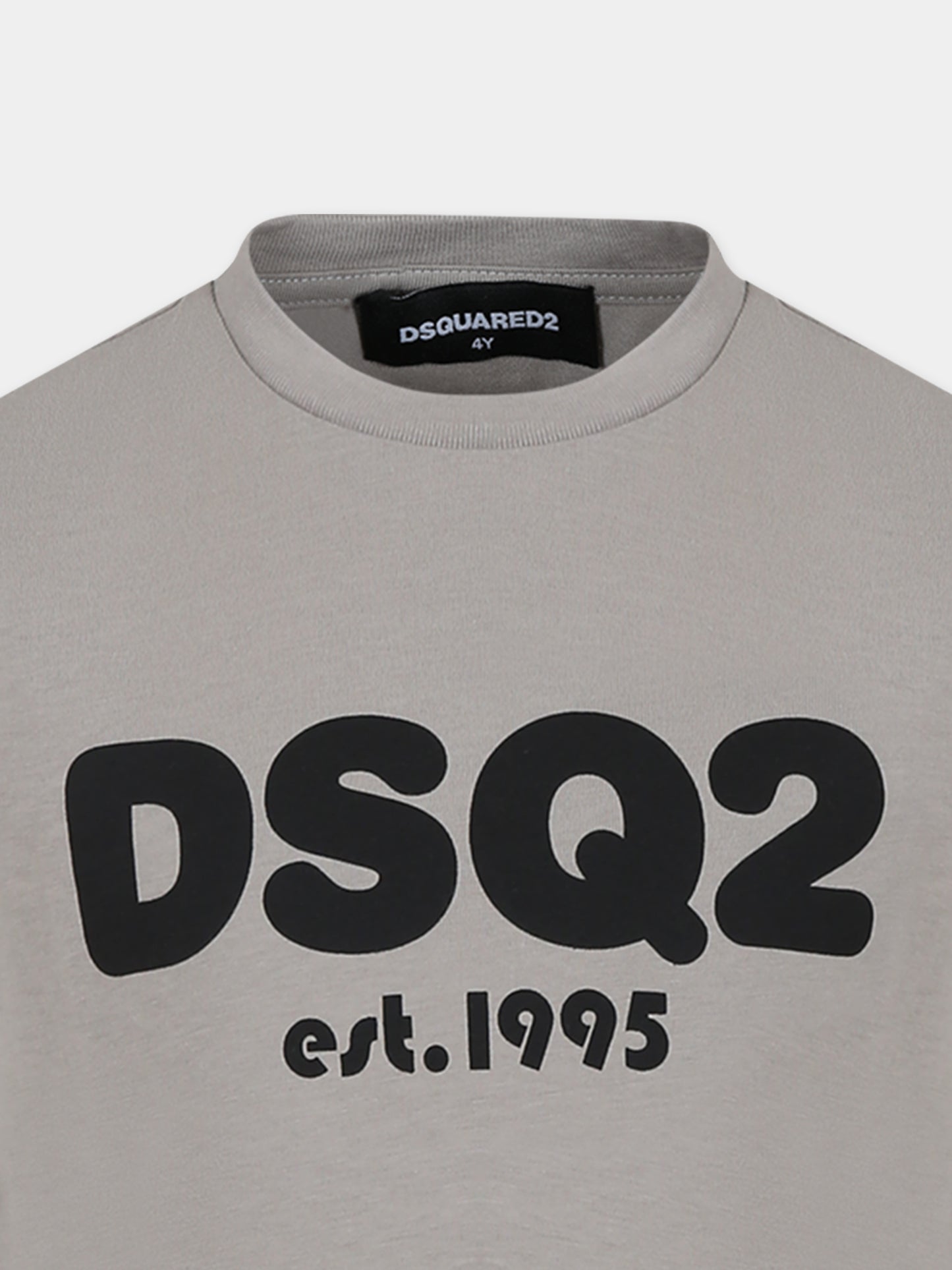 T-shirt grigia per bambino con logo,Dsquared2,DQ2101 D00MV D2T1019U DQ915