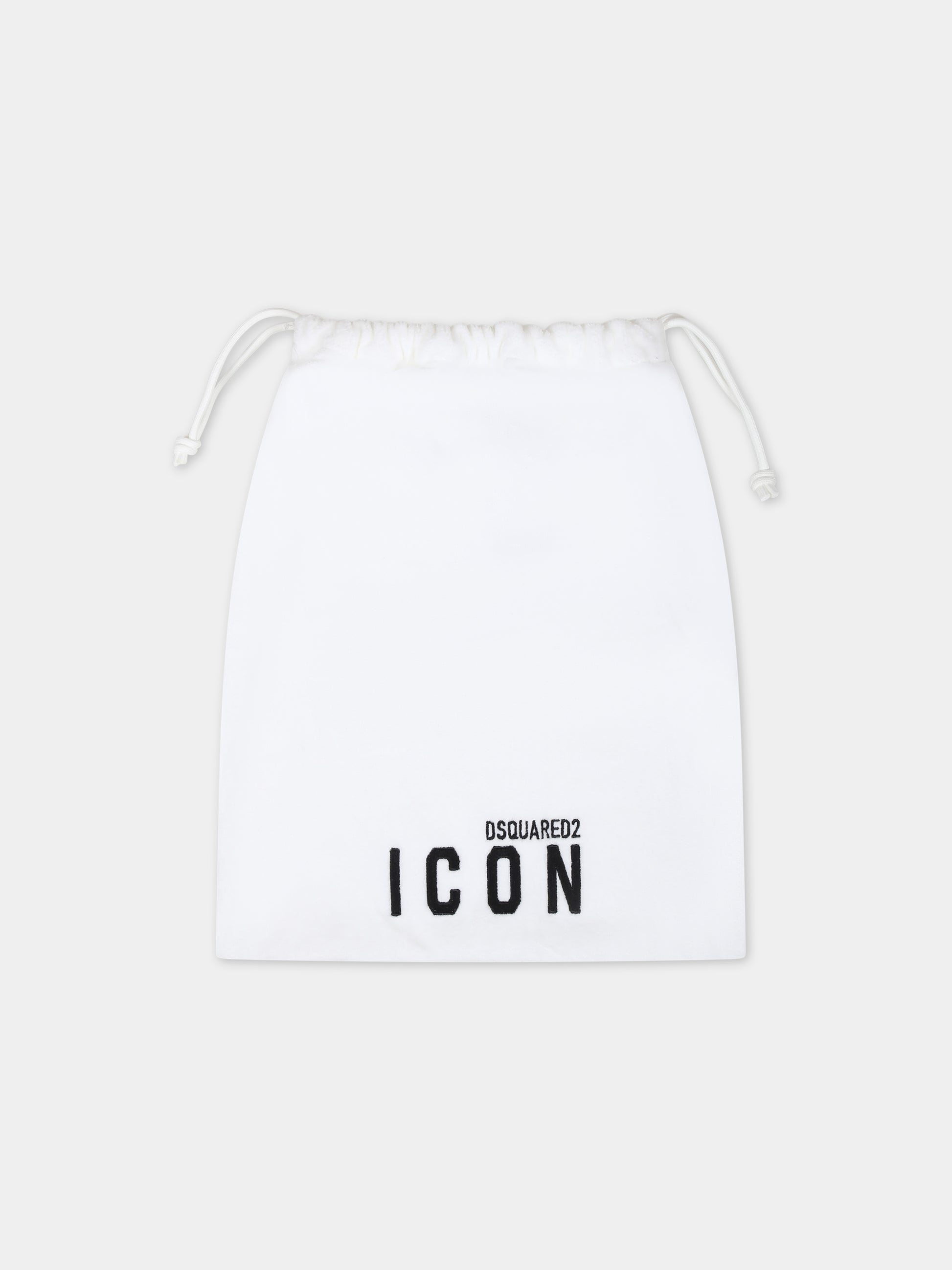 Accappatoio bianco per bambino con logo,Dsquared2,DQ0641 D008K DQ100