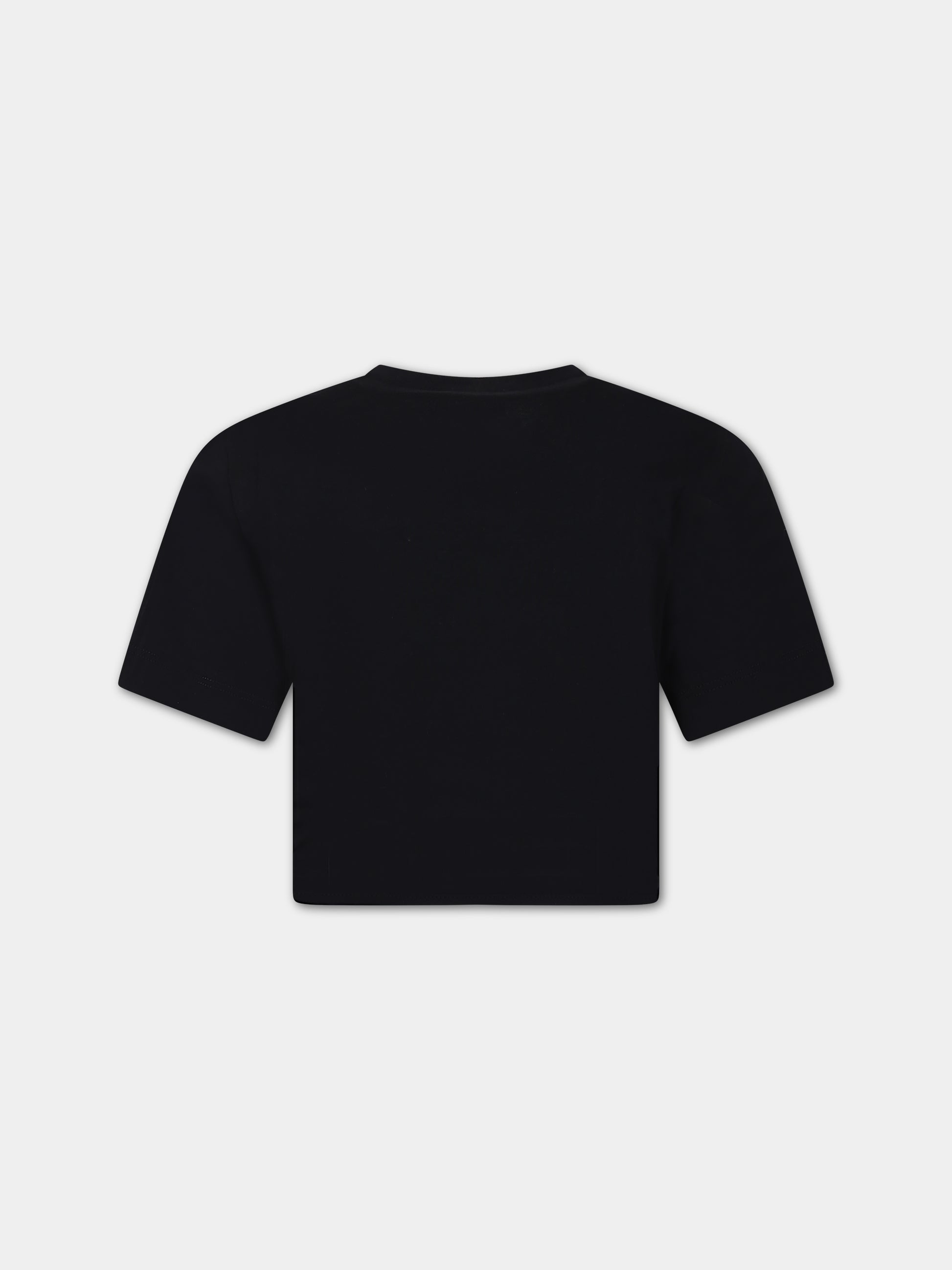 T-shirt nera per bambina con fiocco,N°21 Kids,N21629 N0080 0N900