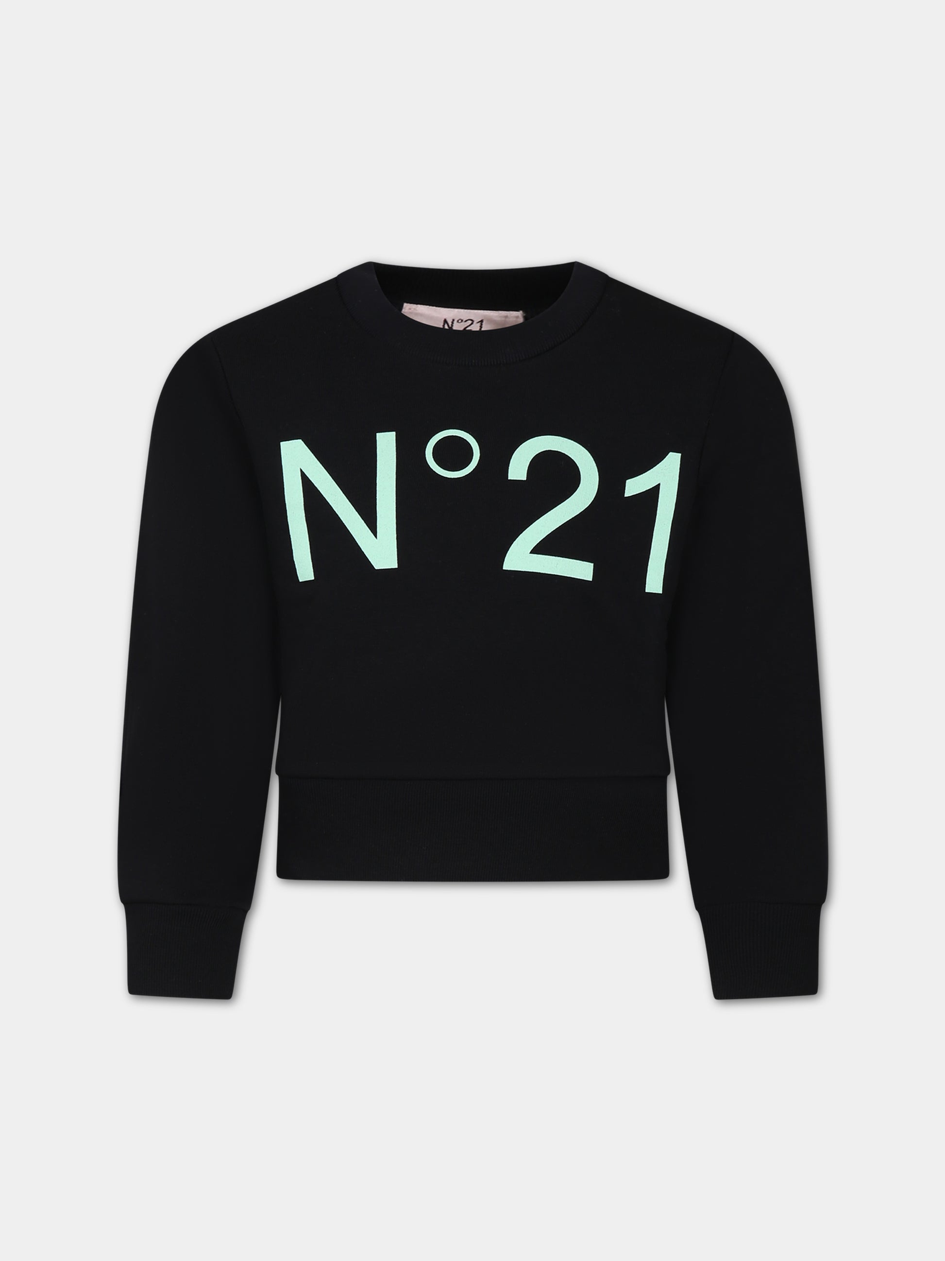 Felpa nera per bambina,N°21 Kids,N21574 N0154 0N900