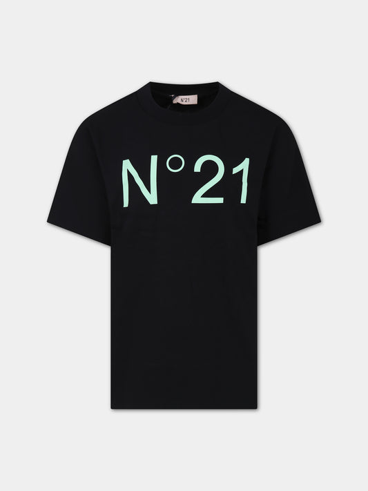 T-shirt nera per bambina,N°21 Kids,N21617 N0153 0N900