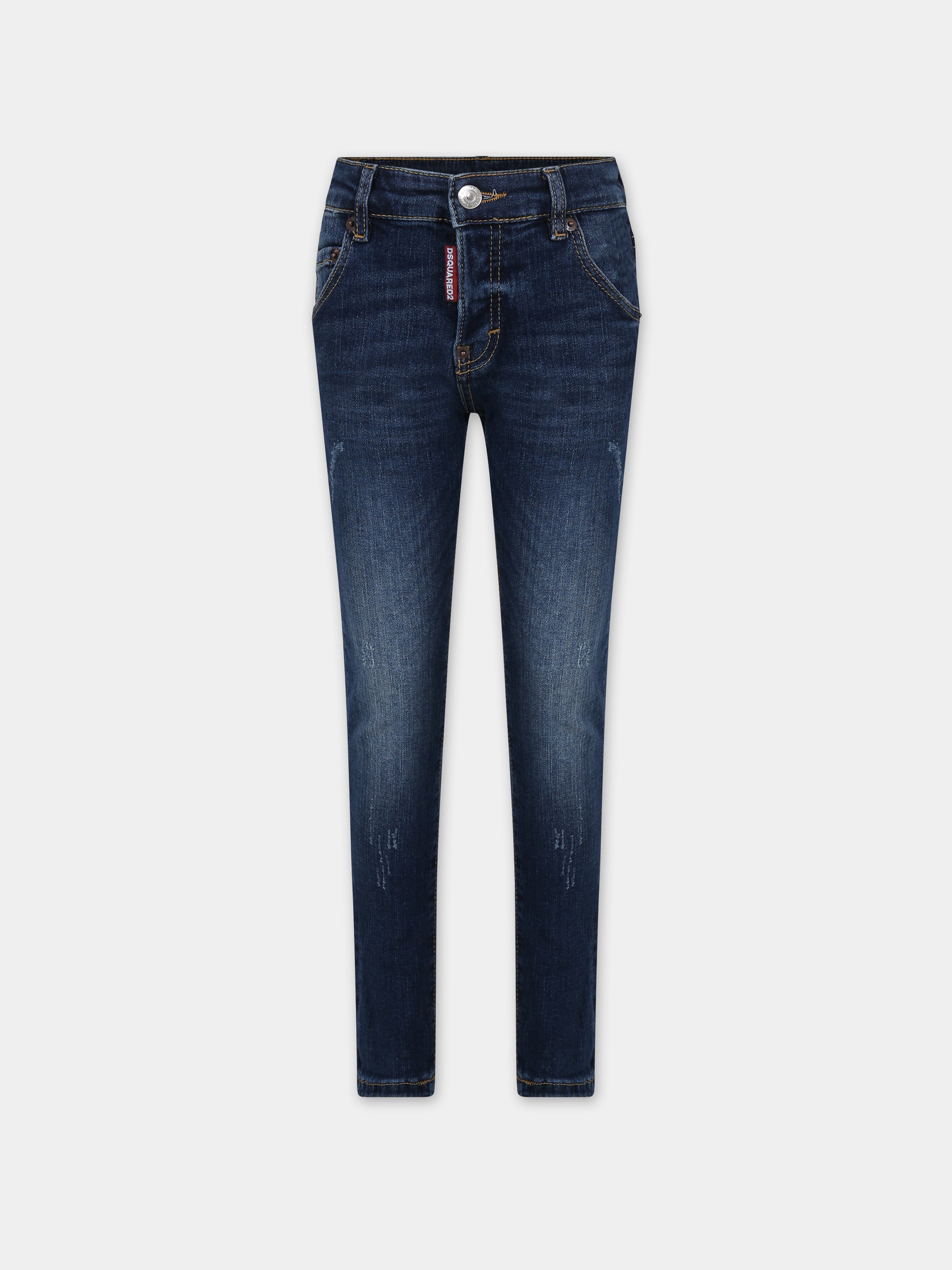 Jeans blu per bambino con patch logo,Dsquared2,DQ0236 D0A1K DQ01