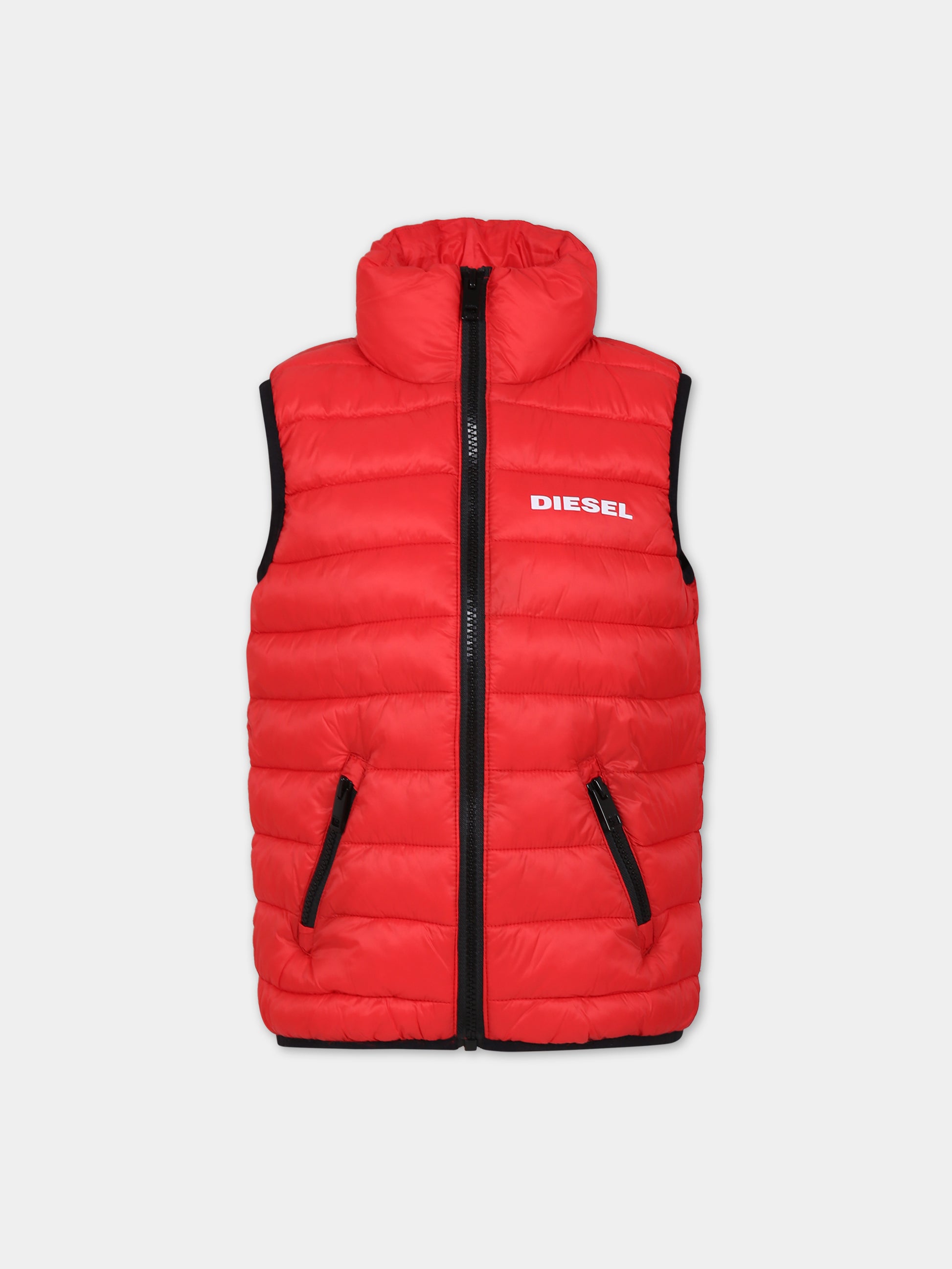 Gilet rosso per bambini,Diesel,J01087 KXBDY K438