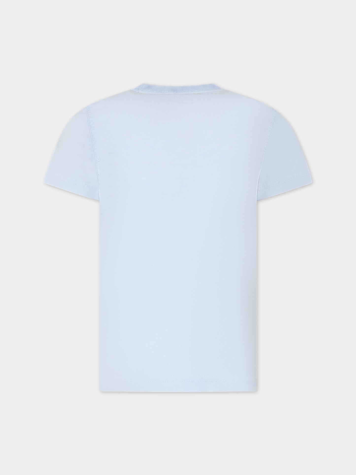 T-shirt celeste  per bambino con logo,Diesel,J01130 OKFAV K80G