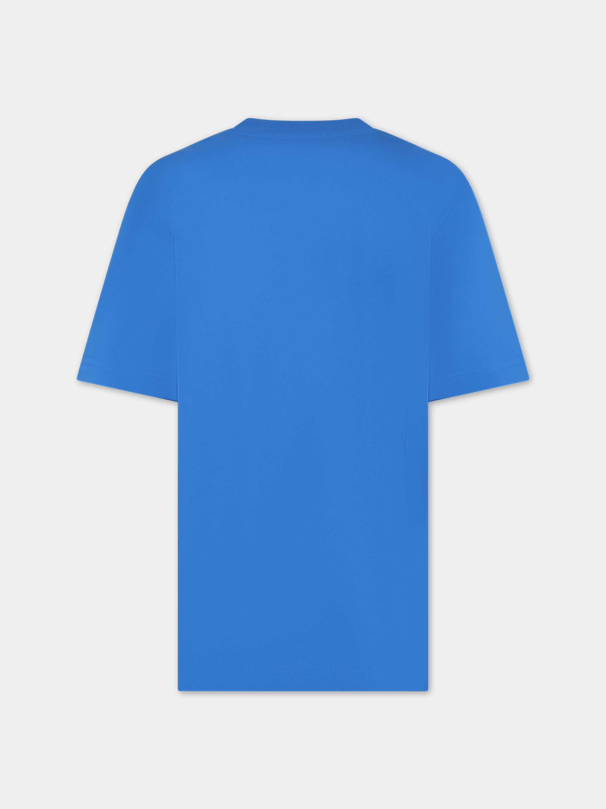 T-shirt azzurra per bambino con logo,Diesel,J01131 KYAR1 K80H