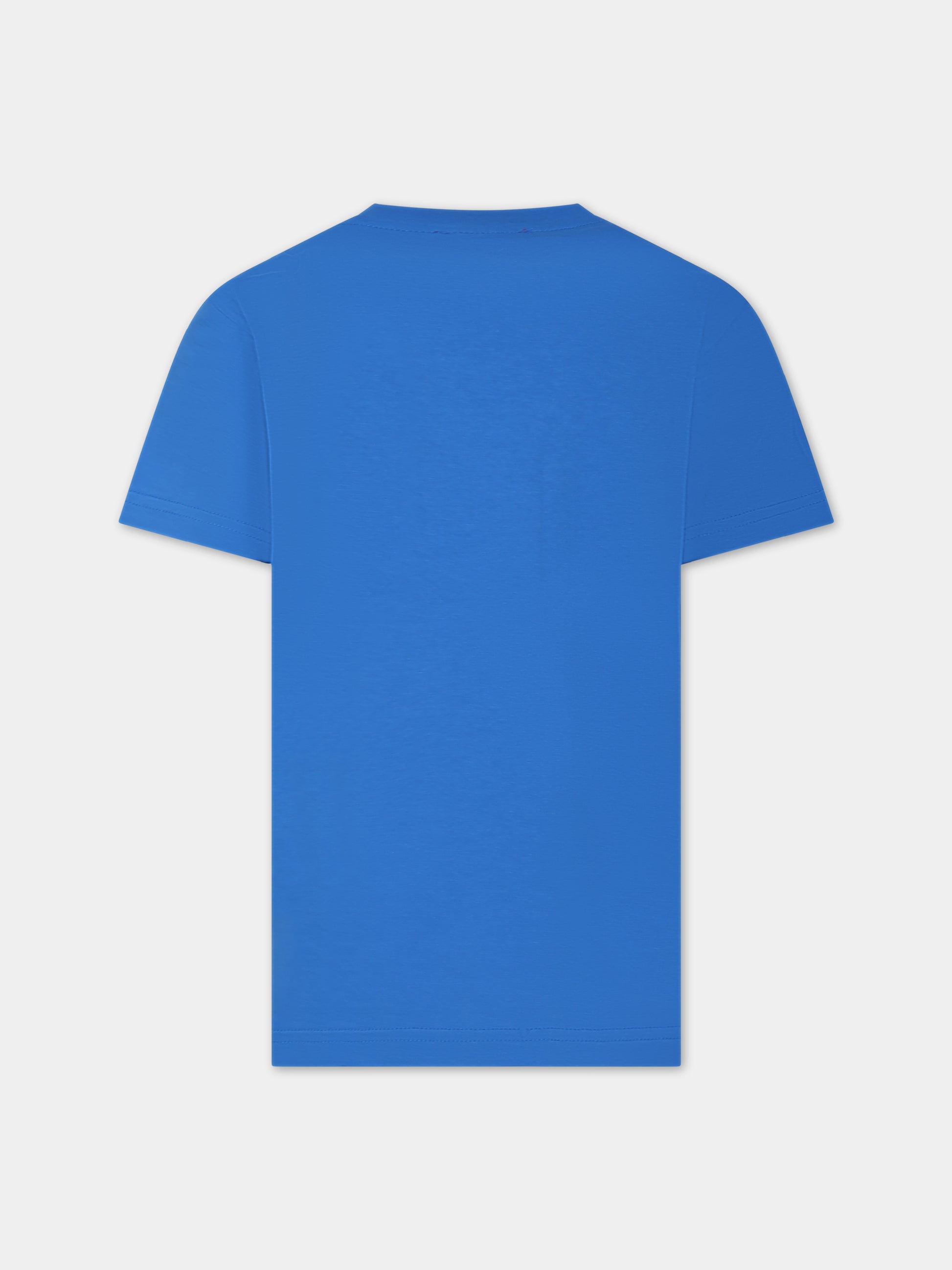 T-shirt azzurra per bambino con logo,Diesel,J01132 00YI9 K80H